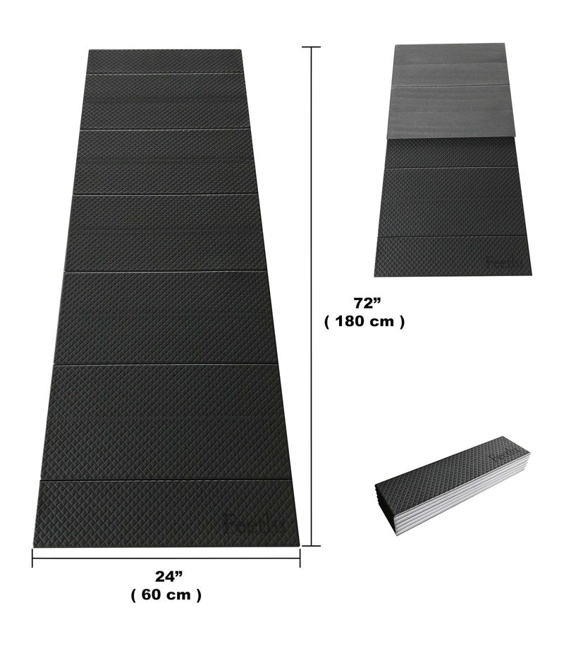 Foldable Yoga Mat – 1/4 Inch Thick, Lightweight, Easy to Store, Non-Slip Travel Yoga Mat for Fitness, Yoga, Pilates, Home Workouts, and Floor Exercises