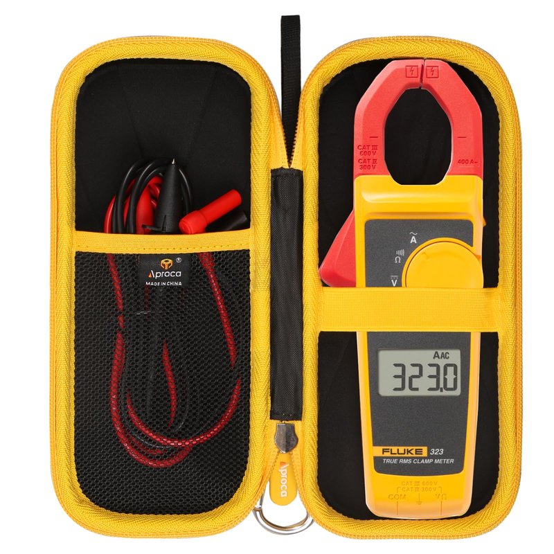 Aproca Portable Hard Storage Case, for Fluke 323/302+ / 324/325 Digital Clamp Meter and Accessories