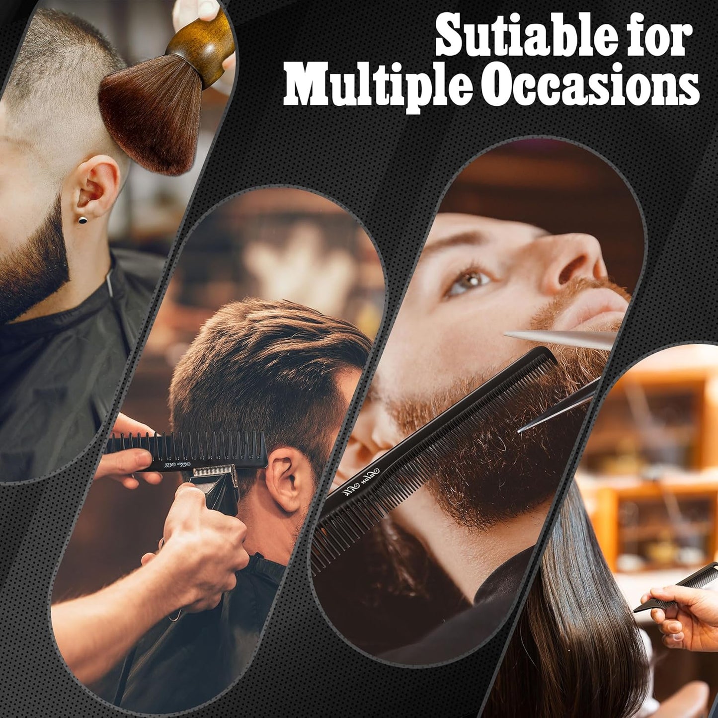 Professional Hair Cutting & Shaving Brush Comb Set - 13PCS Barber Tools for Stylists | Premium Quality