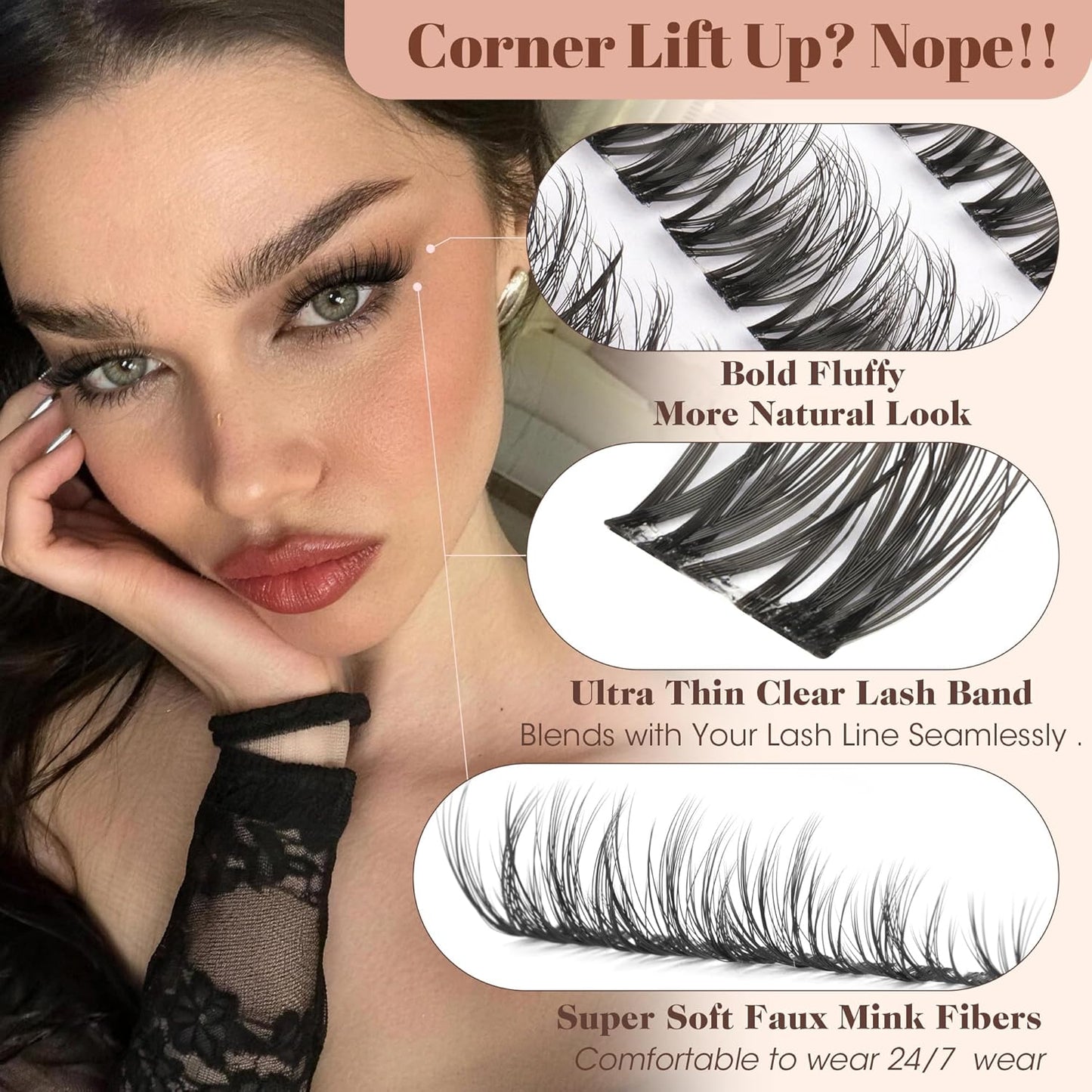 Spider Lash Clusters - Wispy Fluffy Eyelash Extensions for Natural Look | 10-16MM DD Curl