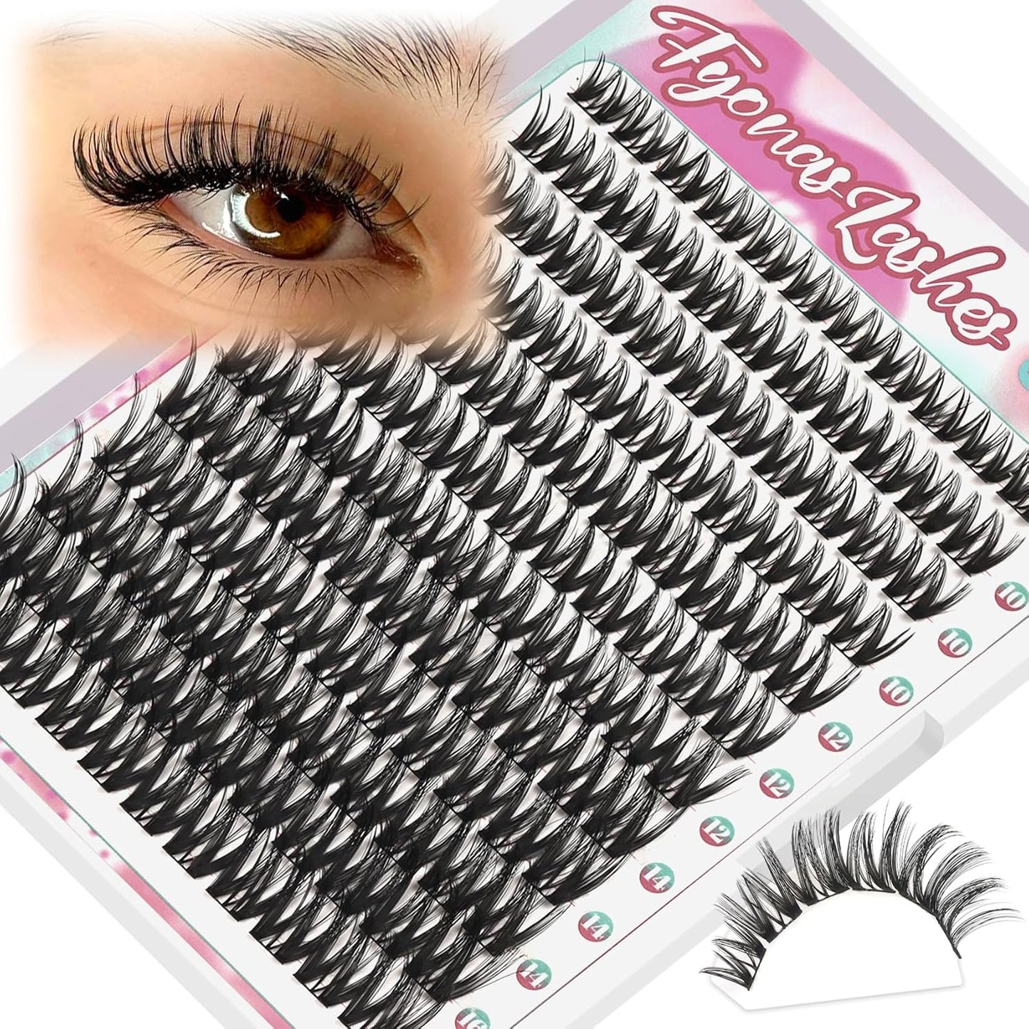 Manga Eyelash Clusters - Spiky Individual Lashes for Volume & Cosplay | 80Pcs C Curl