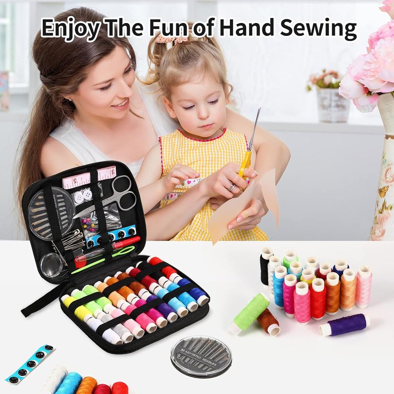 Sewing Kit - Complete Needle and Thread Set for Adults | Travel-Ready Accessories, Scissors & More