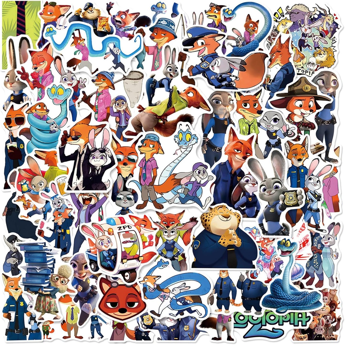 Zootopia 2 Stickers - Fun Cartoon Stickers for Teens & Adults | Ideal for Water Bottles, Laptops & Party Favors