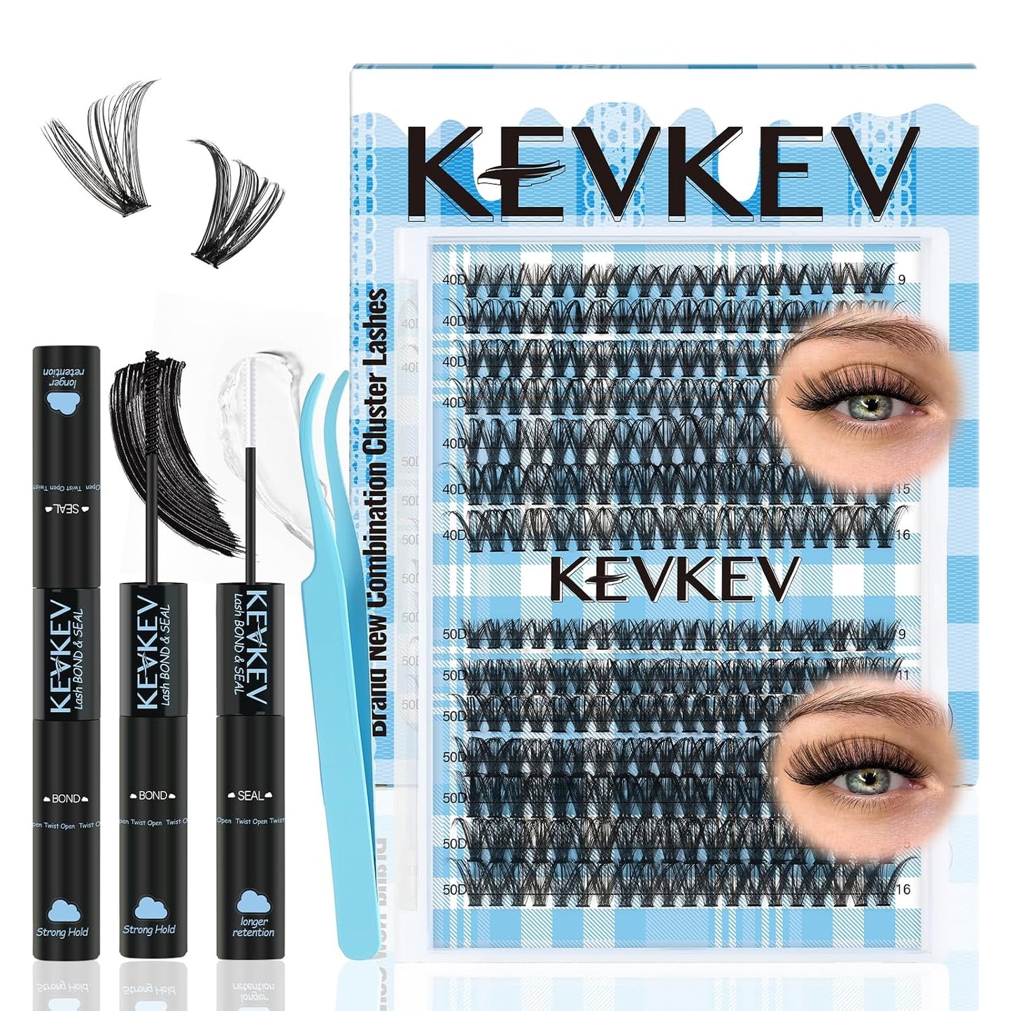 Lash Extension Kit - 280 Pcs Individual Lashes with Bond & Seal | 40D/50D, 9-16mm Clusters