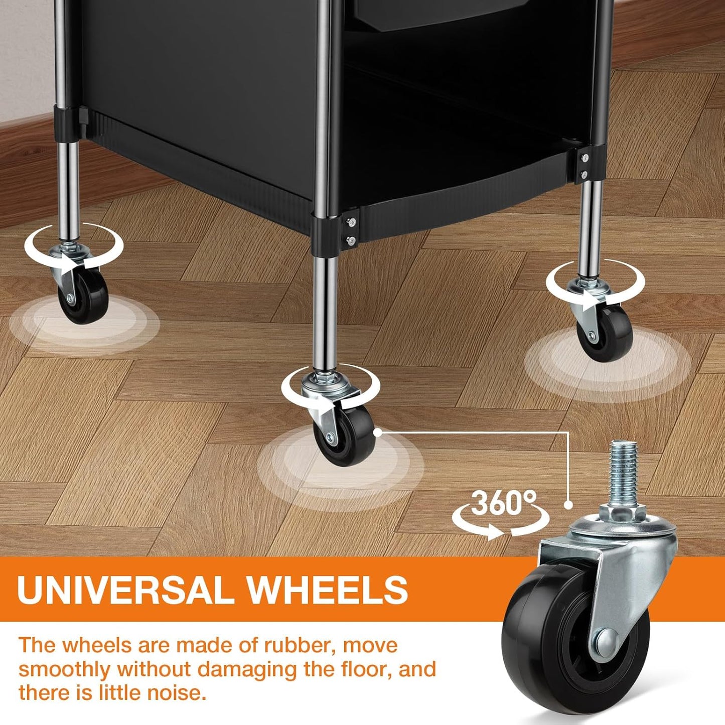 Hair Salon Storage Cart - 6-Layer Rolling Trolley with Wheels | Space-Saving Barber Station for Stylists & Beauty Professionals