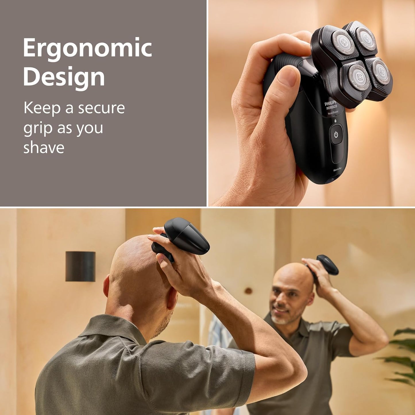 Philips Norelco Head Shaver Pro 5000 Series - Electric Shaver with 360° Flexing Head & ComfortCut Blades | Gentle on Skin, Model HS5980/40
