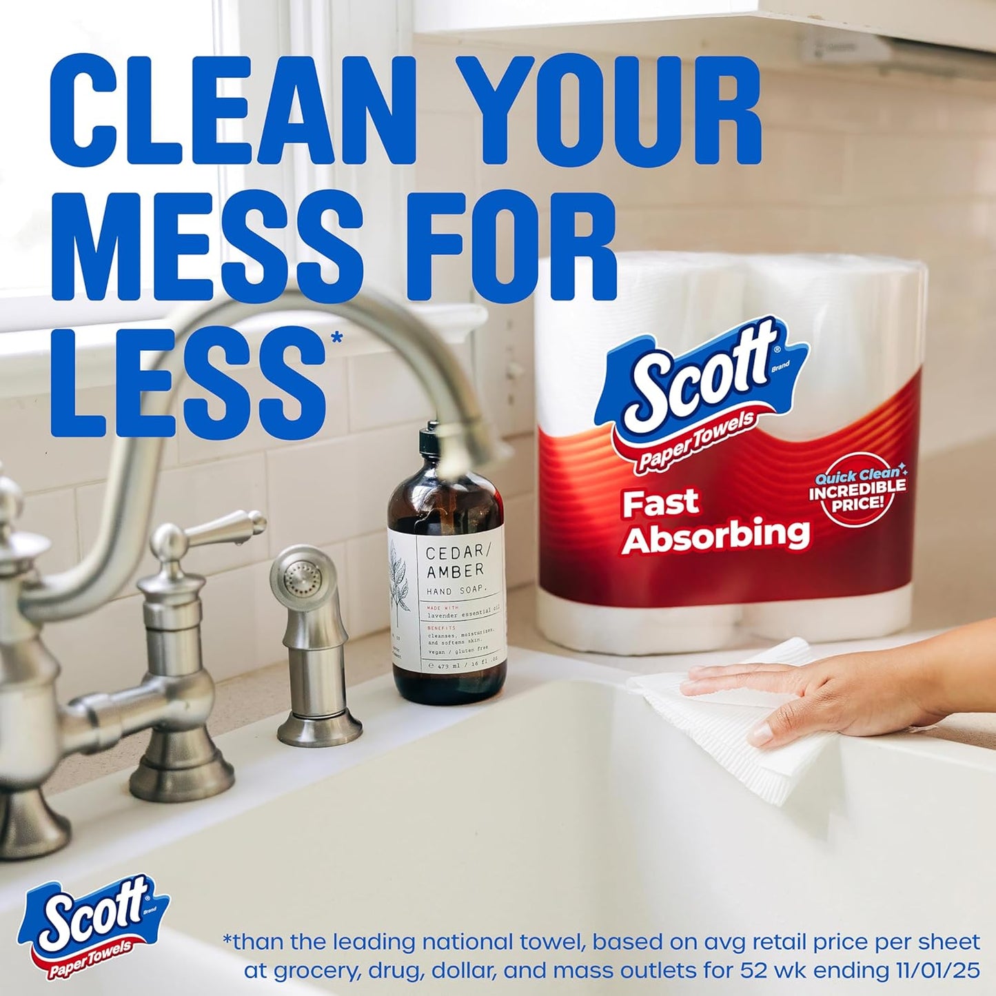 Scott Paper Towels - Choose-A-Sheet, 6 Double Rolls | 108 Sheets Per Roll