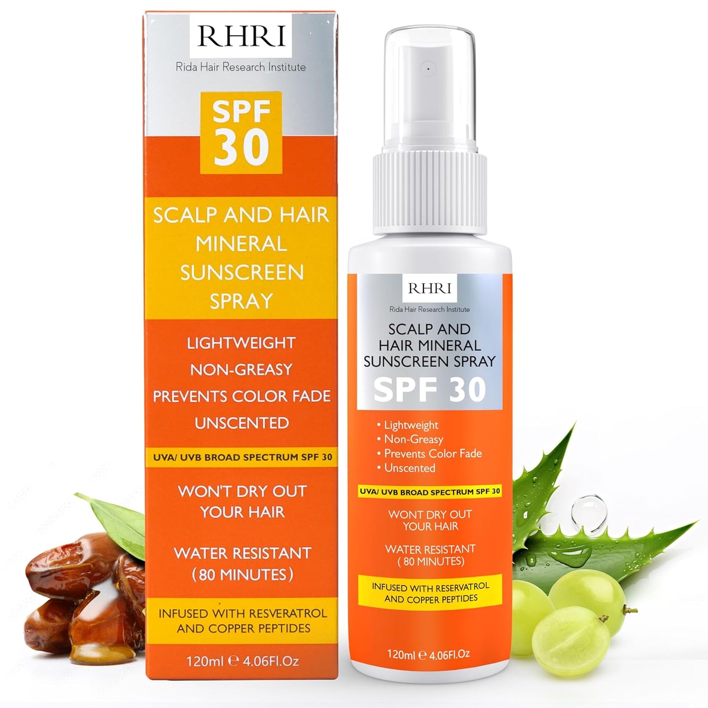 Hair Sunscreen Spray SPF 30 - Non-Greasy Scalp Protection | Prevent Color Fade & Dryness | 4 oz Beach Sunblock