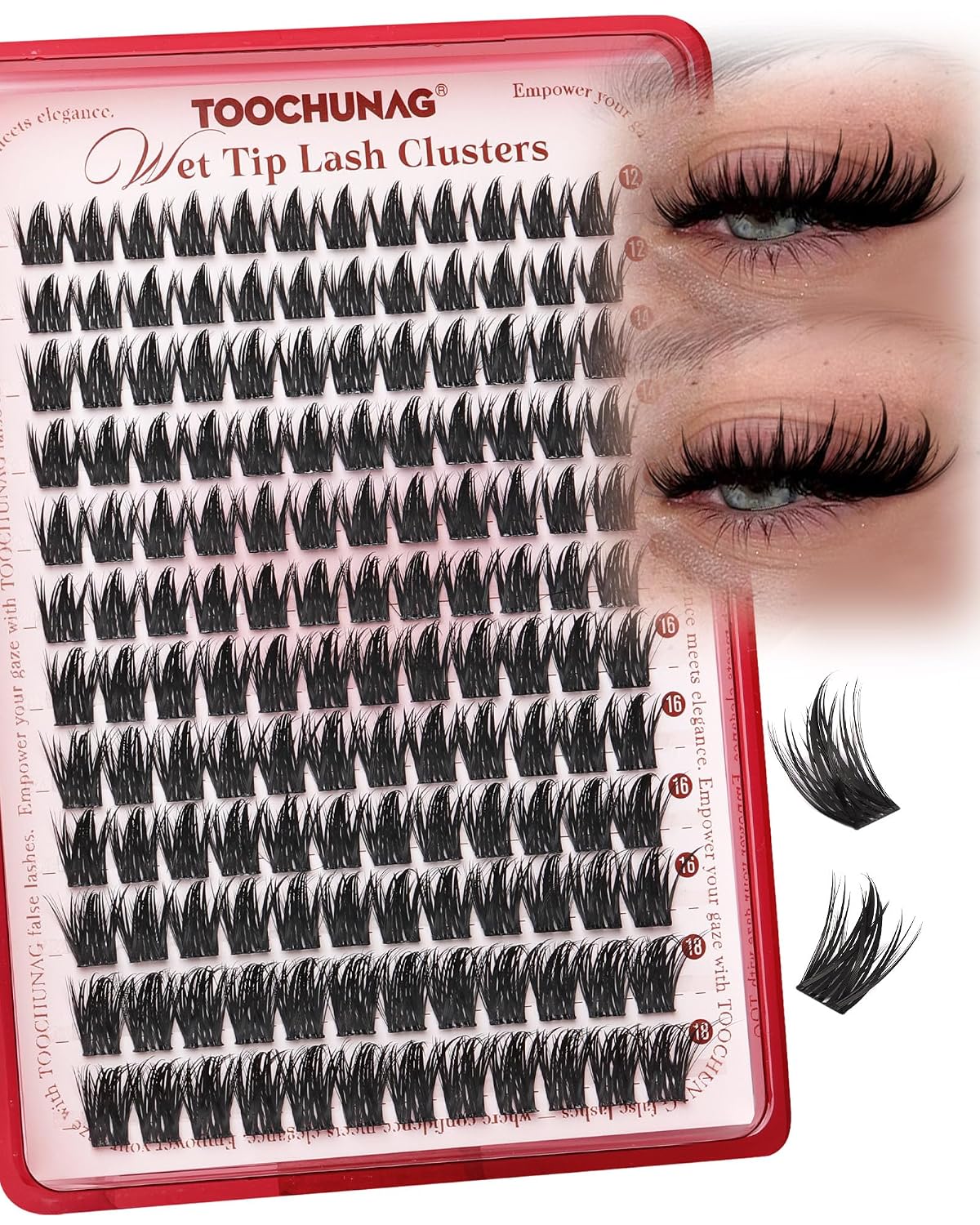 Manga Lash Clusters - Anime Eyelash Extensions for Volume & Thickness | 12-18mm Spiky Lashes, 144pcs DIY Set