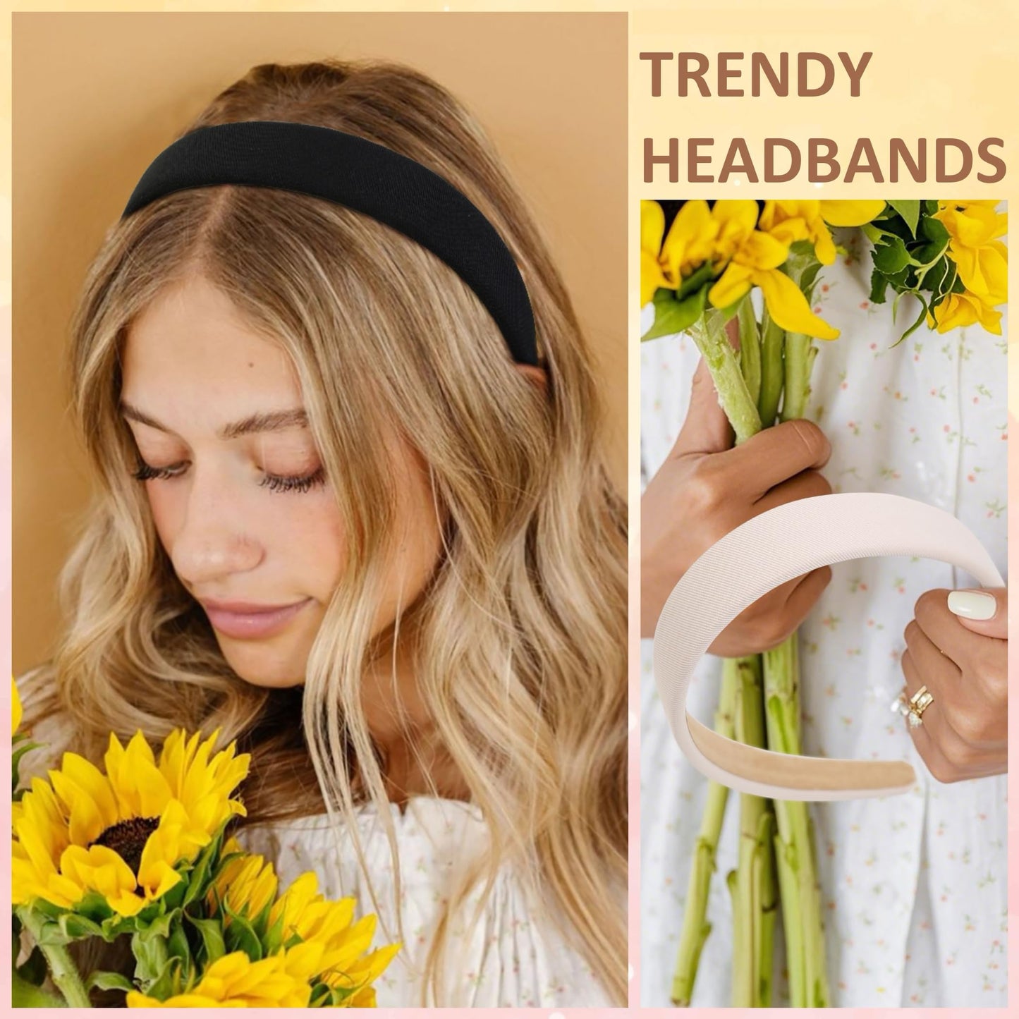 TERSE Headbands for Women Trendy Non Slip Headband for Girls Long Short Hair, Cute Ribbed Women Headbands Elastic Hair Bands Fashion Hard Head Band Accessories 1 Inch