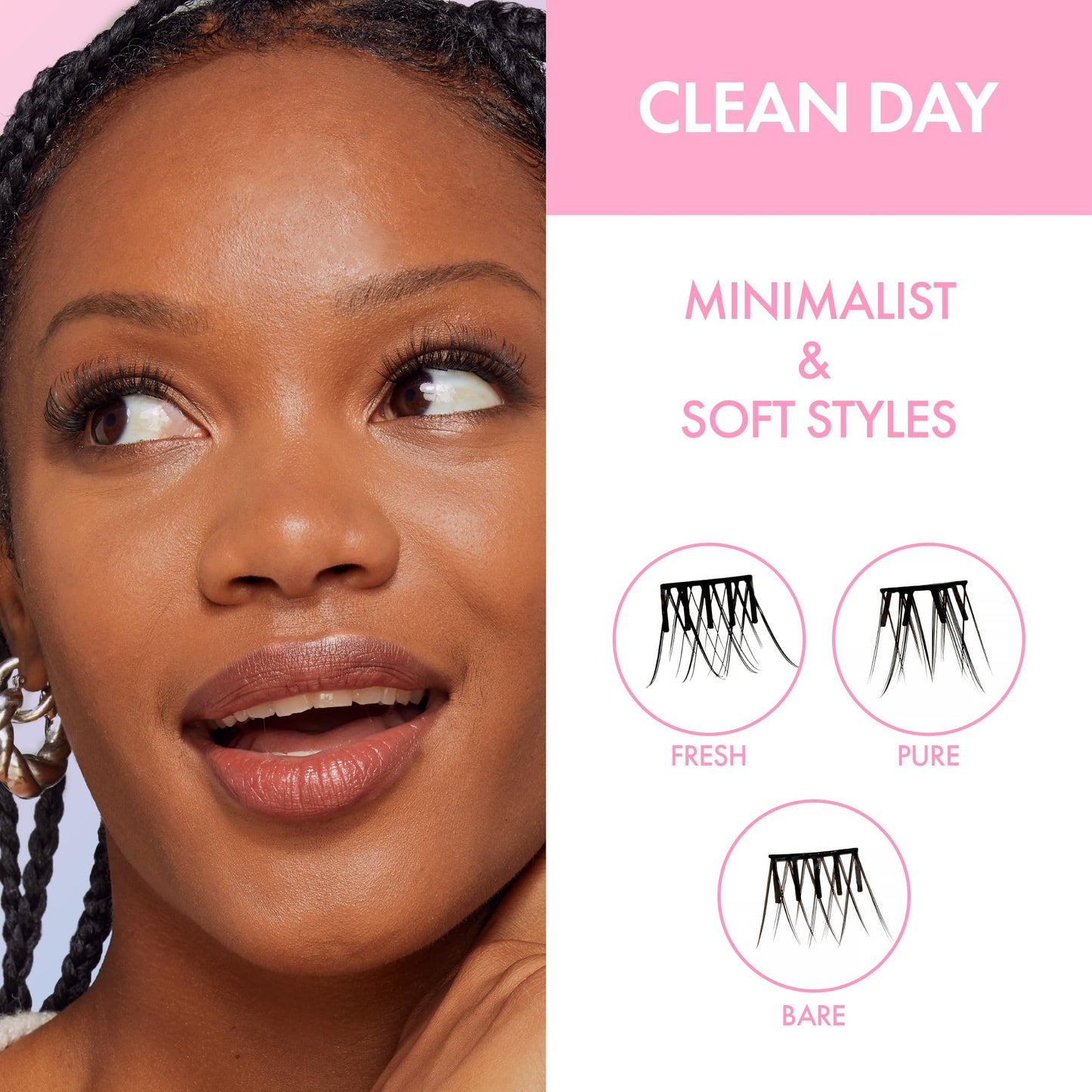 i-ENVY Press&Go Self-Adhesive Eyelashes, No Glue Needed False Eyelash Clusters, Easy Application Patented 1 Step Press-On Lashes, No Damage or Residue