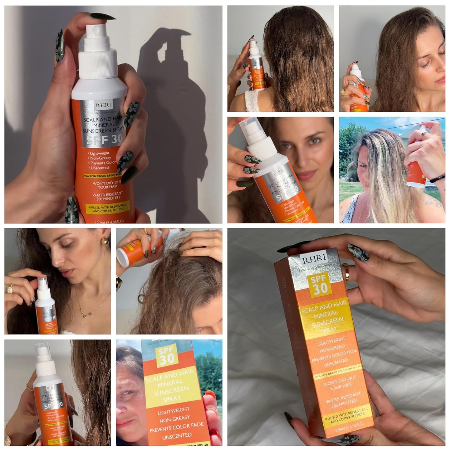 Hair Sunscreen Spray SPF 30 - Non-Greasy Scalp Protection | Prevent Color Fade & Dryness | 4 oz Beach Sunblock