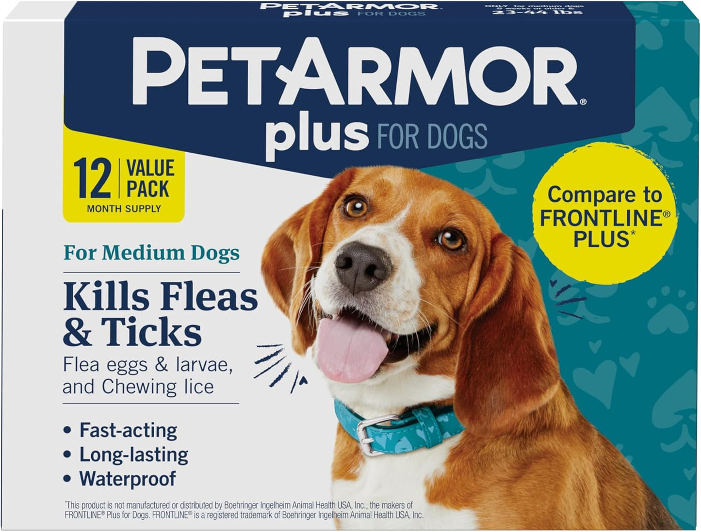 PetArmor Plus Flea and Tick Prevention for Dogs - Fast-Acting Waterproof Treatment | 3 Doses for Small Dogs (5-22 lbs)