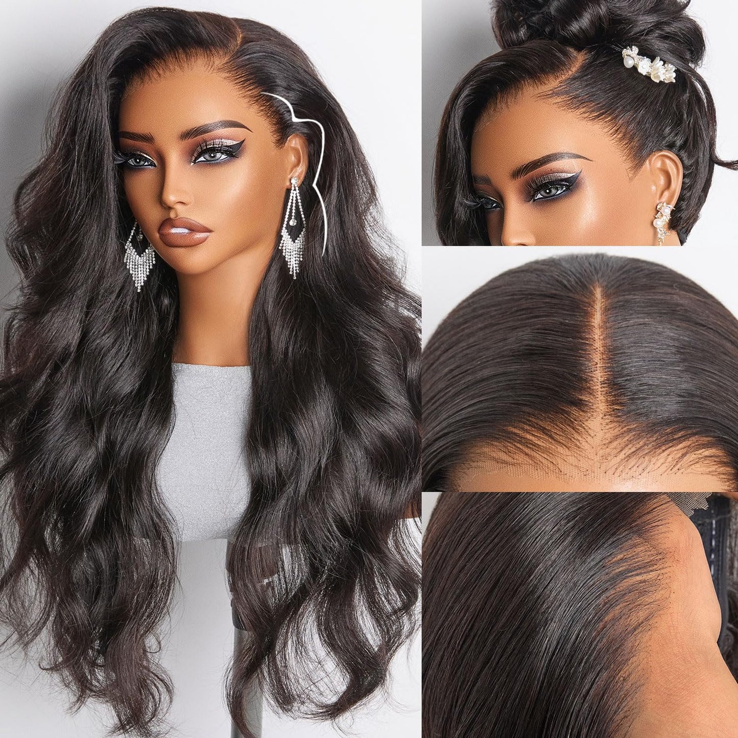 LUVME HAIR 13x6 HD Lace Front Wigs NatureMAX™ Loose Body Wave Human Hair Pre Plucked 180% Density Frontal Wigs Human Hair for Women Glueless Wigs 22 Inch Flexi-Fit Drawstring Cap