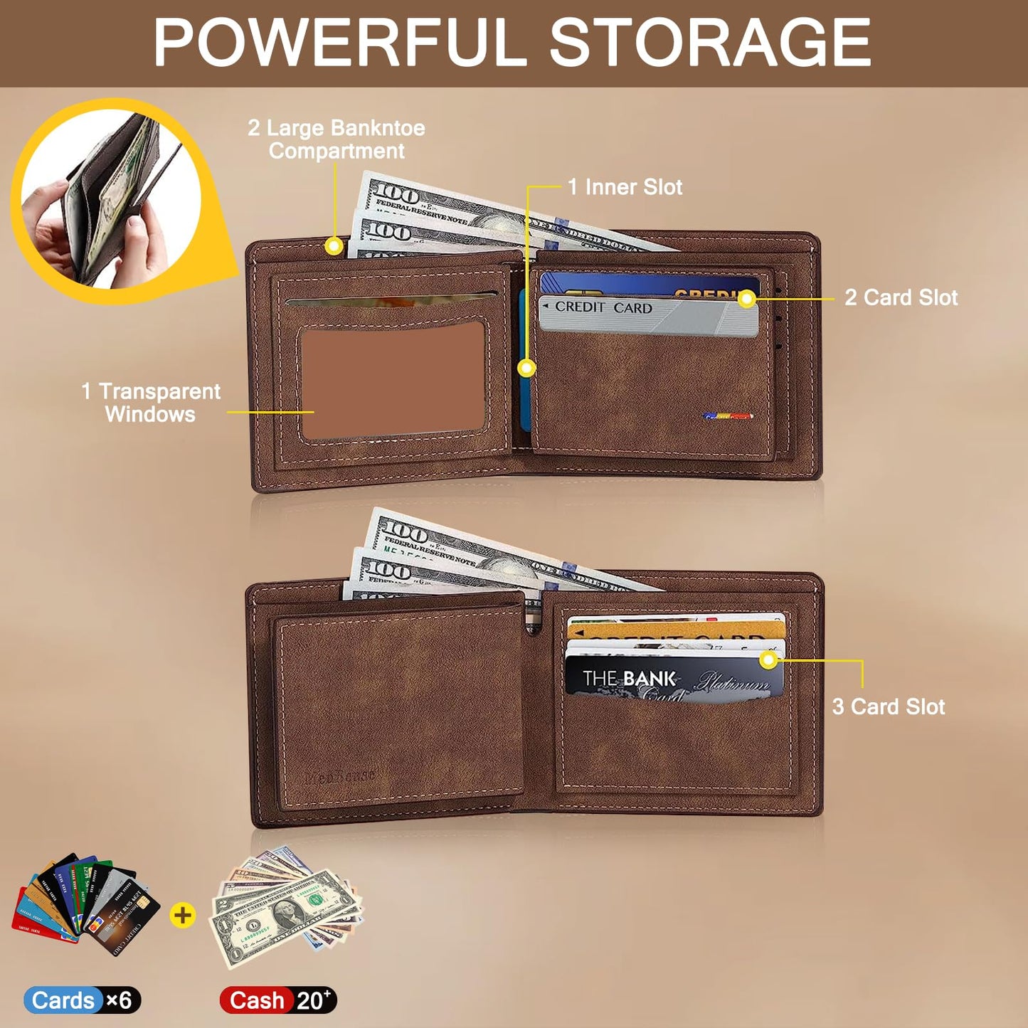 JONZIN Personalized Dad Gifts Custom Wallets From Daughter Son - Engraved Photo & Fist Name Personalized Wallet for Men Customized Fathers Day Christmas Gifts for Men Husband
