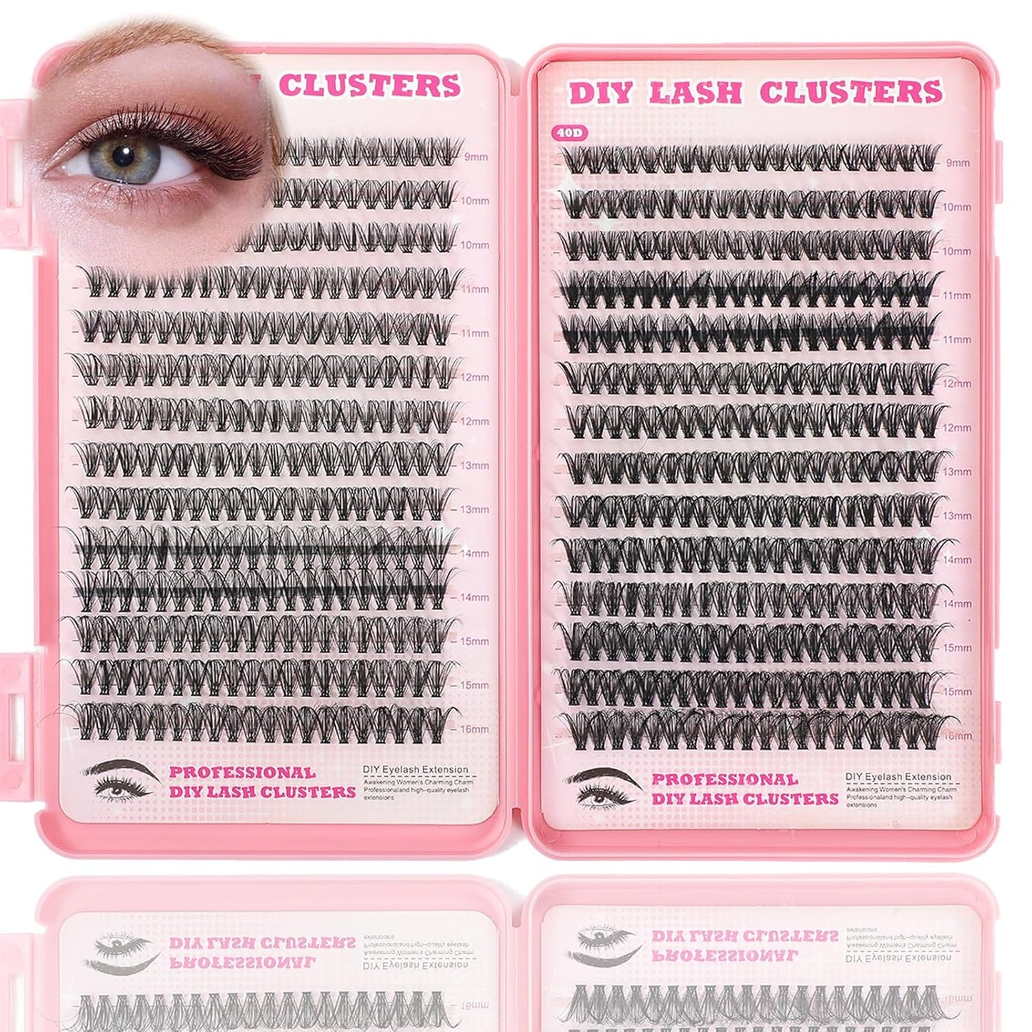 Eyelash Clusters Kit - 560 Pcs Fluffy D Curl Individual Lash Extensions | 9-16mm Length