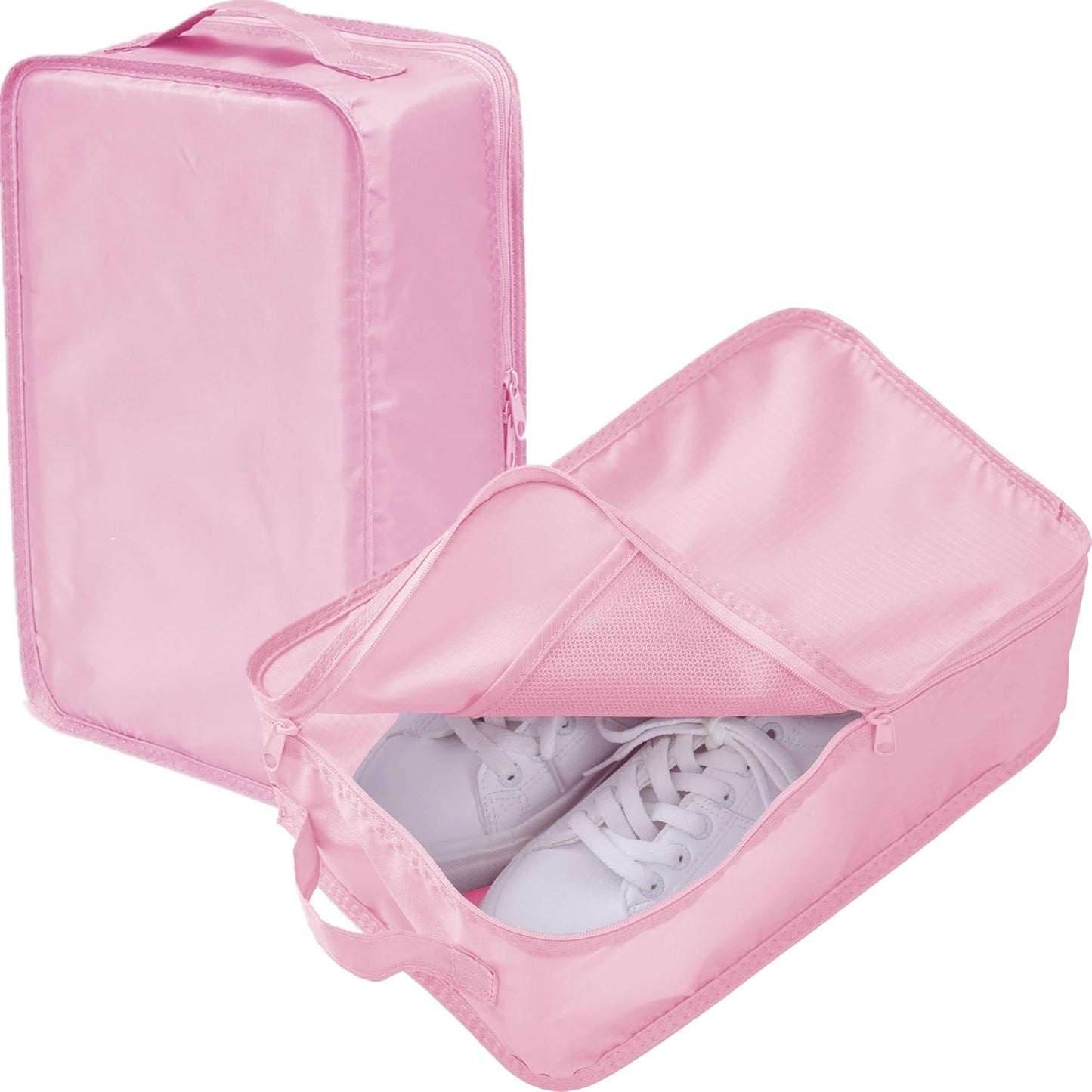 Travel Shoe Bag - Holds 2 Pairs of Shoes | Durable Packing Cubes for Travel (Pink, 2 Pack)