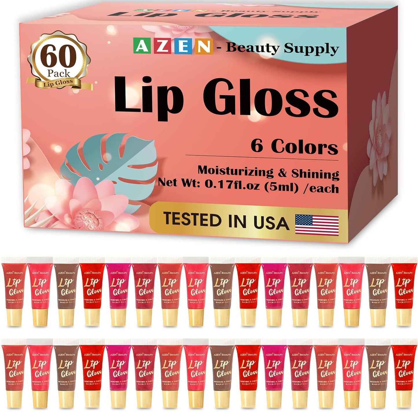 24 Pack Lip Gloss Set - Hydrating Lip Oil for Dry Cracked Lips with Vitamin E | Perfect Gift for Women