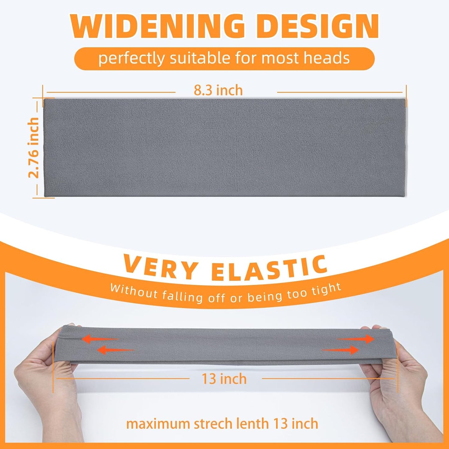 Non-Slip Sports Headbands - 8PCS Elastic Running Bands for Men & Women | Soft, Sweat-Absorbent Design