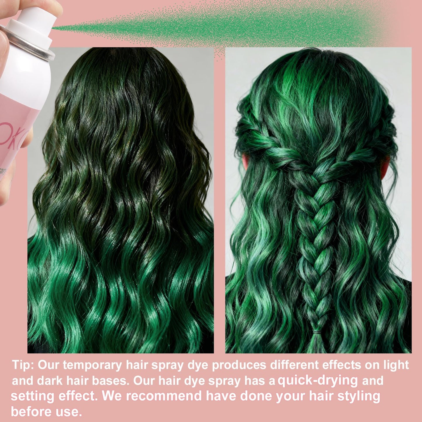 Boko Temporary Hair Color Spray, 150 ML Green Hair Dye