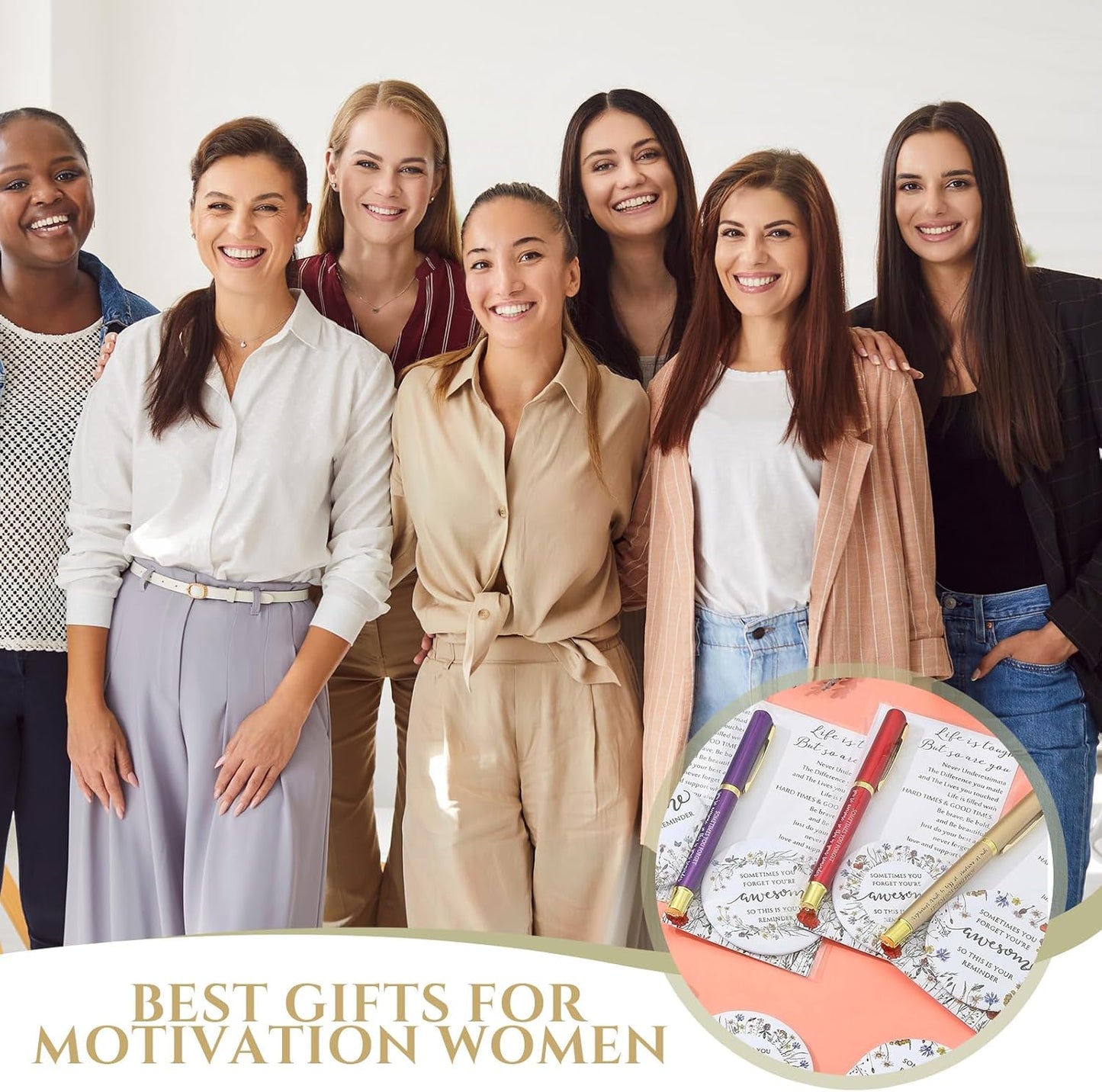 Inspirational Gifts for Women - 20 Sets Mini Compact Mirrors & Positive Pens | Perfect for Graduation, Nurses, Teachers & Coworkers