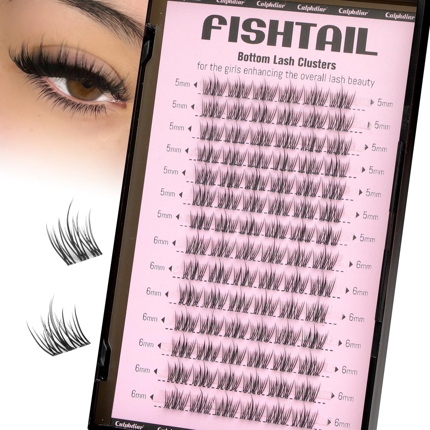 Manga Lash Clusters - Wispy Spiky Volume Eyelash Extensions | Weightless 10-16mm Individual Lashes for DIY Cat Eye Looks