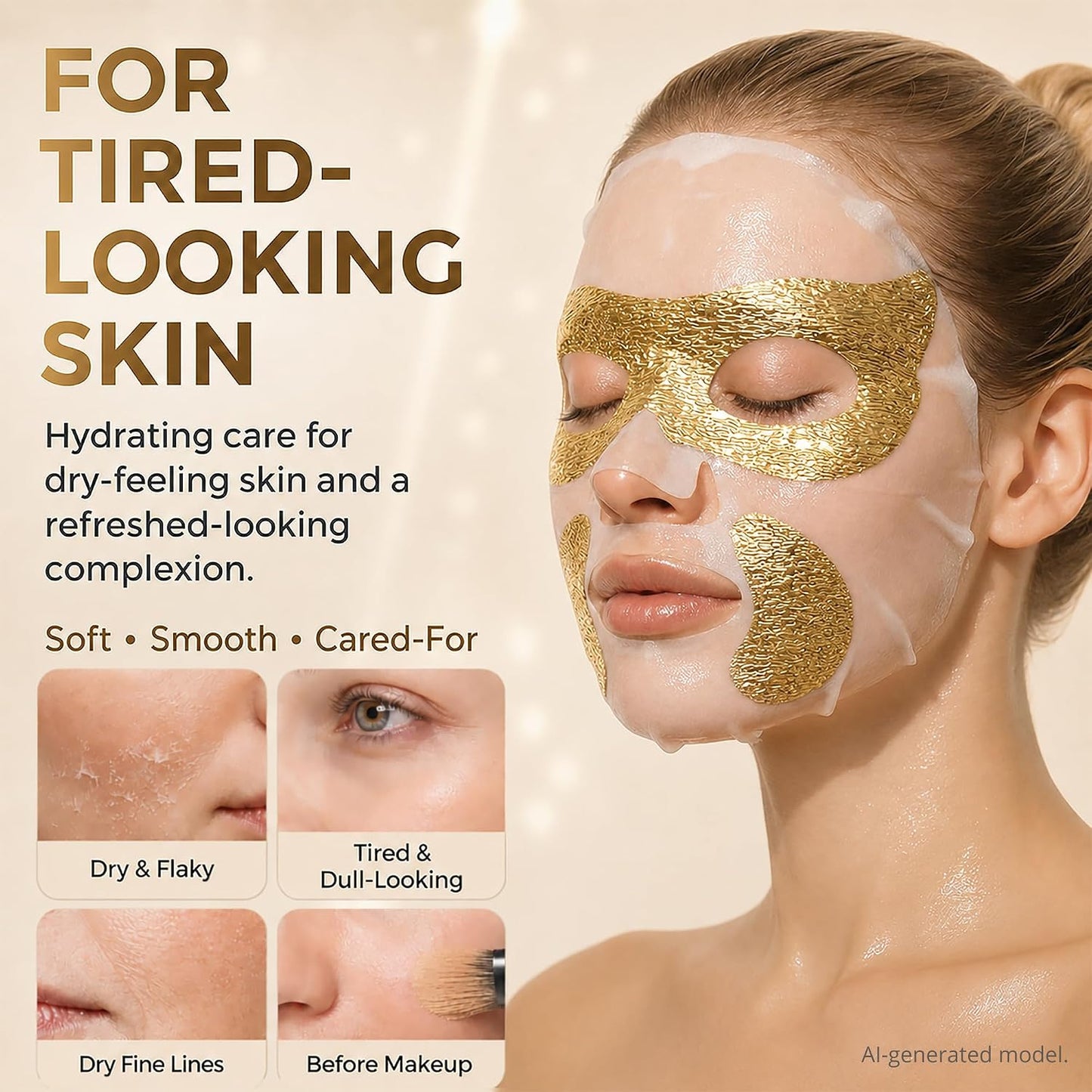 Korean Face Mask - Hydrating Sheet Mask with Retinol & Collagen | 4pcs for Dry Skin & Fine Lines