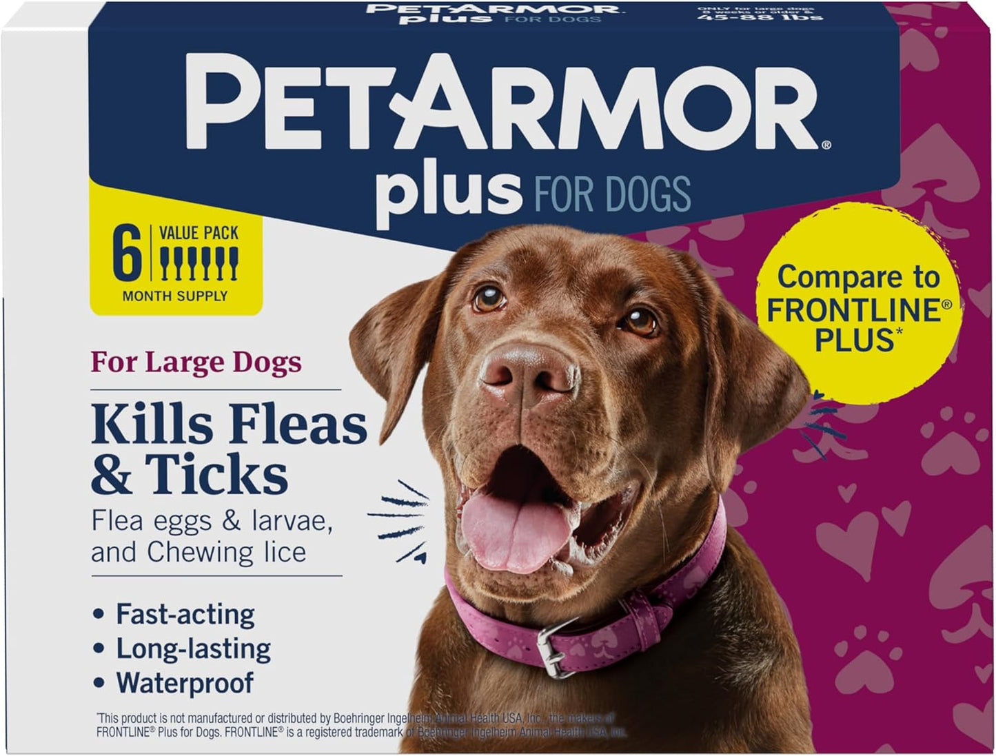 PetArmor Plus Flea and Tick Prevention for Dogs - Fast-Acting Waterproof Treatment | 3 Doses for Small Dogs (5-22 lbs)
