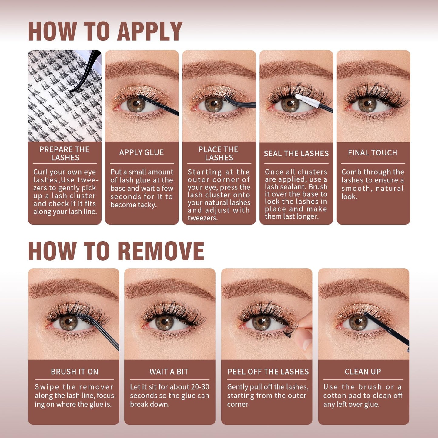 BlinLaLune DIY Lash Extension Kit Individual Eye Lash Cluster Perfect for At-Home Use, Beginner-Friendly with Bond Seal Remover and Tweezers