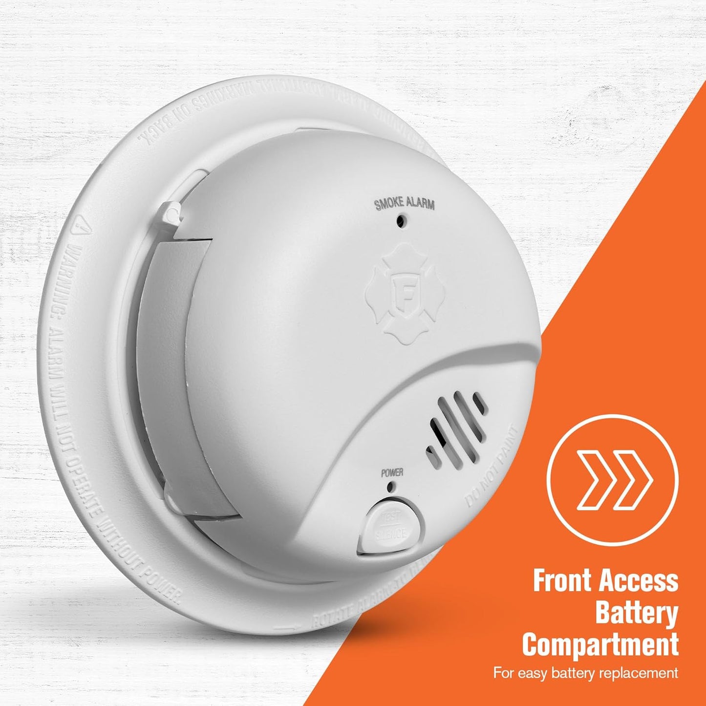 Smoke Alarm - Battery-Operated Detector with Test & Silence Button | SMI100, 1-Pack