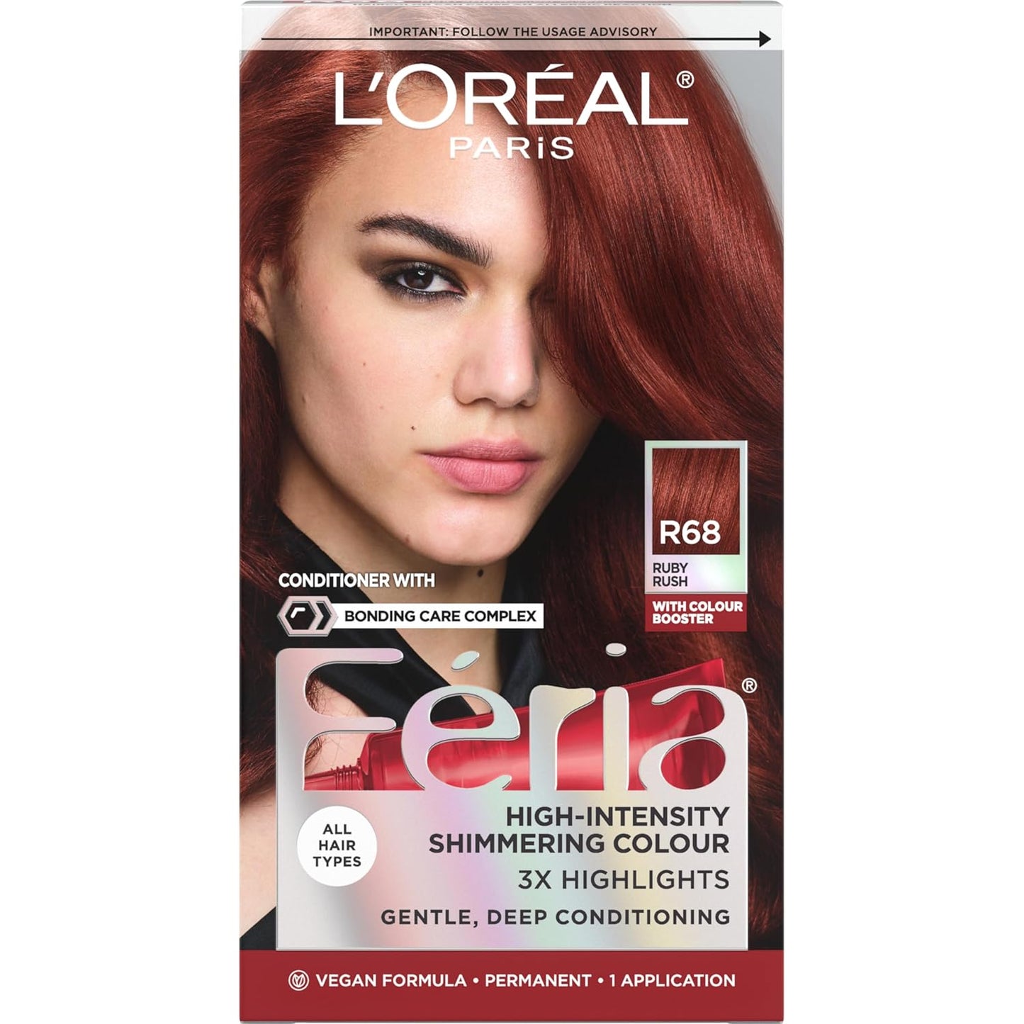 L’Oreal Paris Feria Hair Color - High Intensity Jet Black Dye for 3X Highlights | 1 Kit