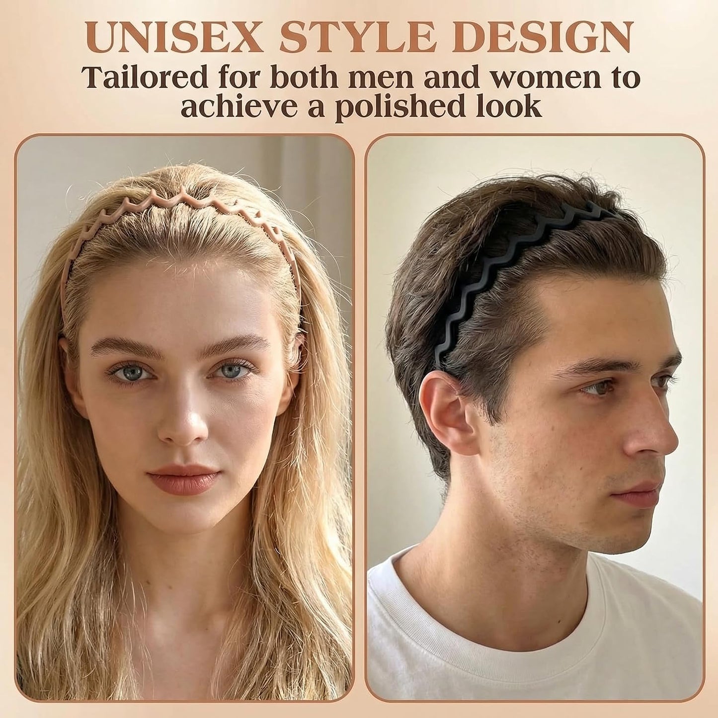 Zig Zag Headbands - 4 Pack Non-Slip Claw Hair Accessories for Women | Classic Wavy Design