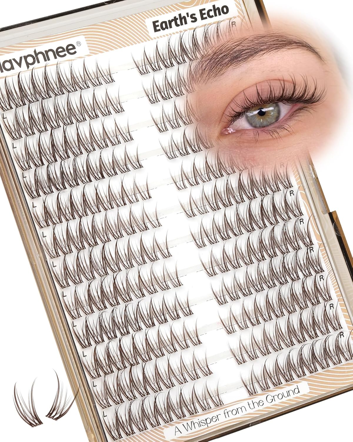Natural DIY Lash Extensions - C-Curly Cluster Eyelashes | 216 Pcs Wispy Cat Eye Lashes for Beginners