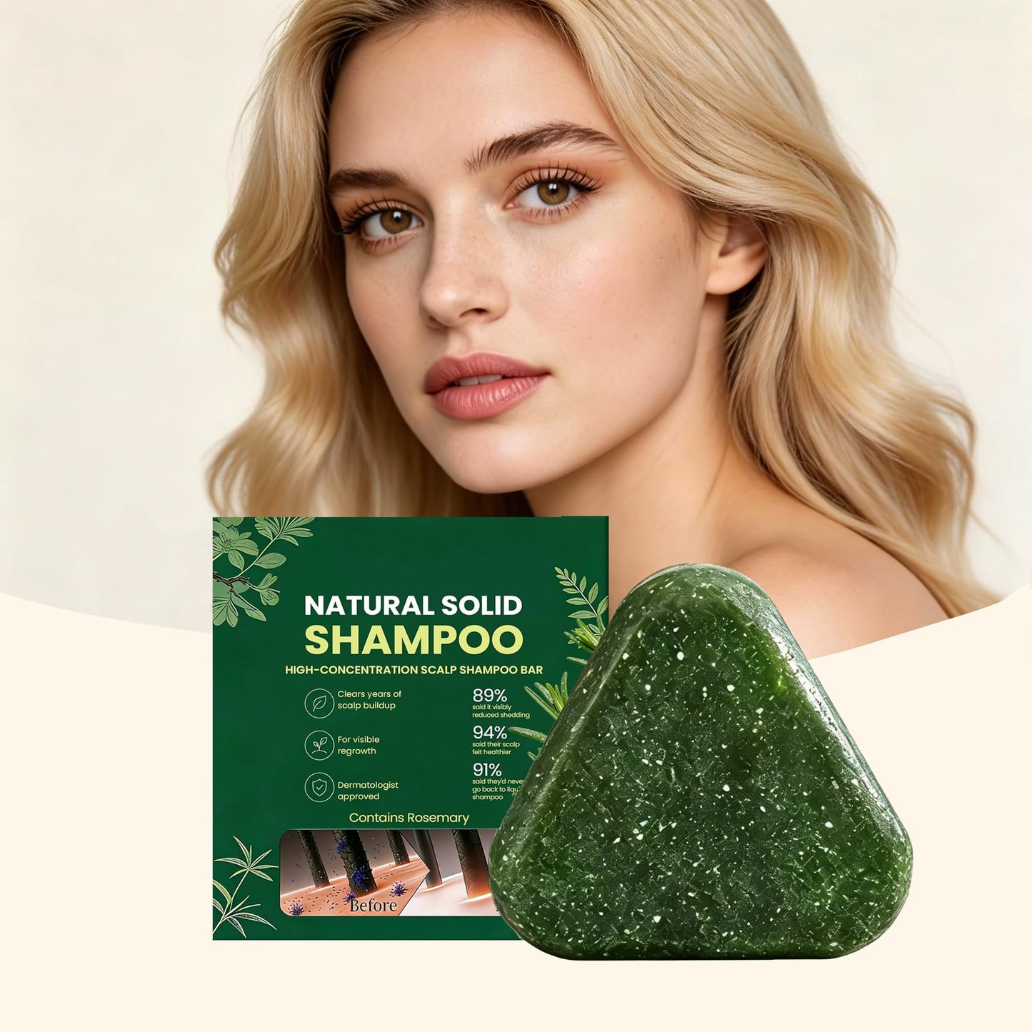Yoracarekorean Scalp Shampoo Revival Bar,Rosemary Amino Acid Shampoo Bar,Natural Botanical Hair Care Bar for Strengthening & Thinning Hair,Gentle Hydrating Solid Shampoo