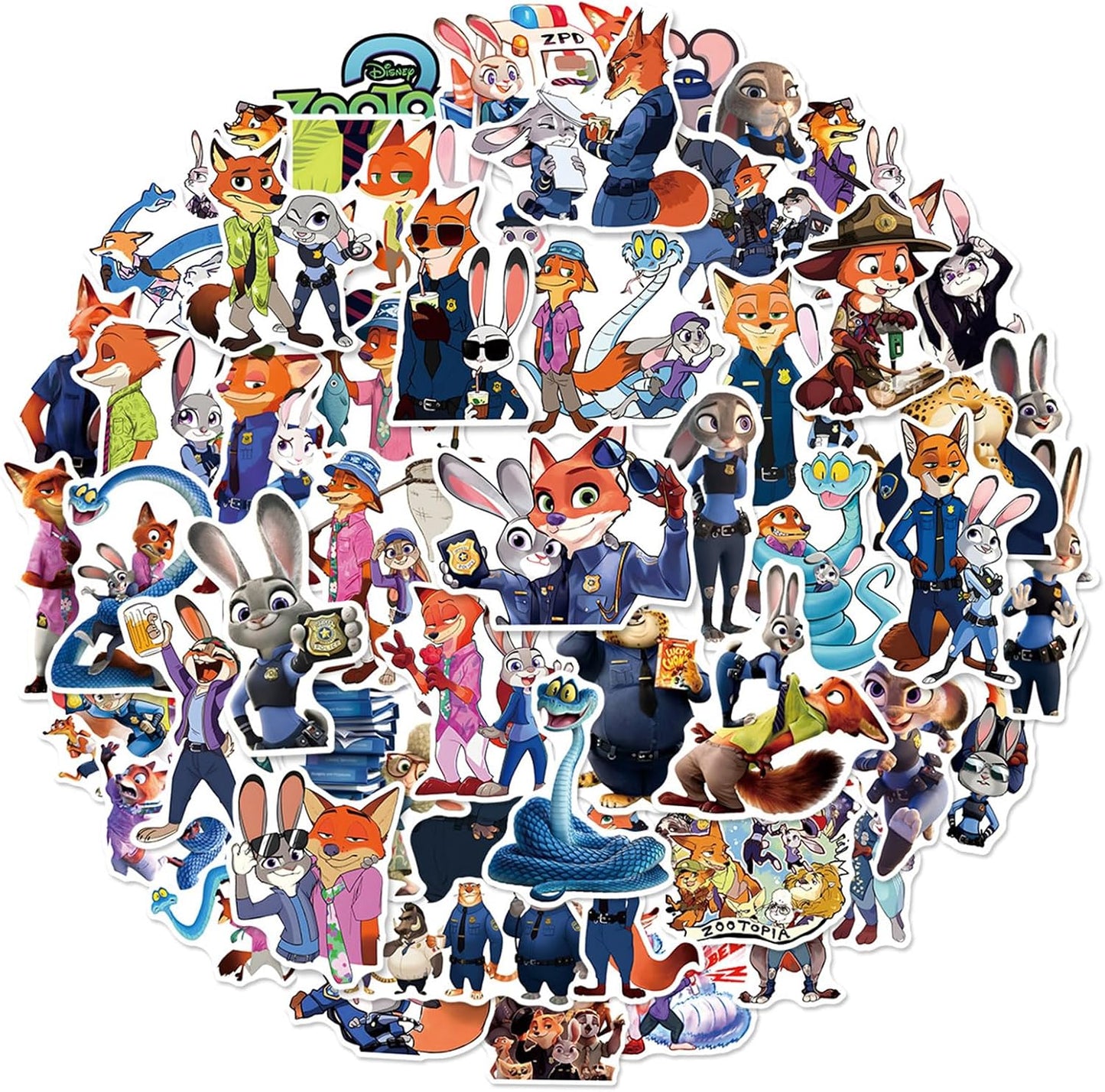 Zootopia 2 Stickers - Fun Cartoon Stickers for Teens & Adults | Ideal for Water Bottles, Laptops & Party Favors