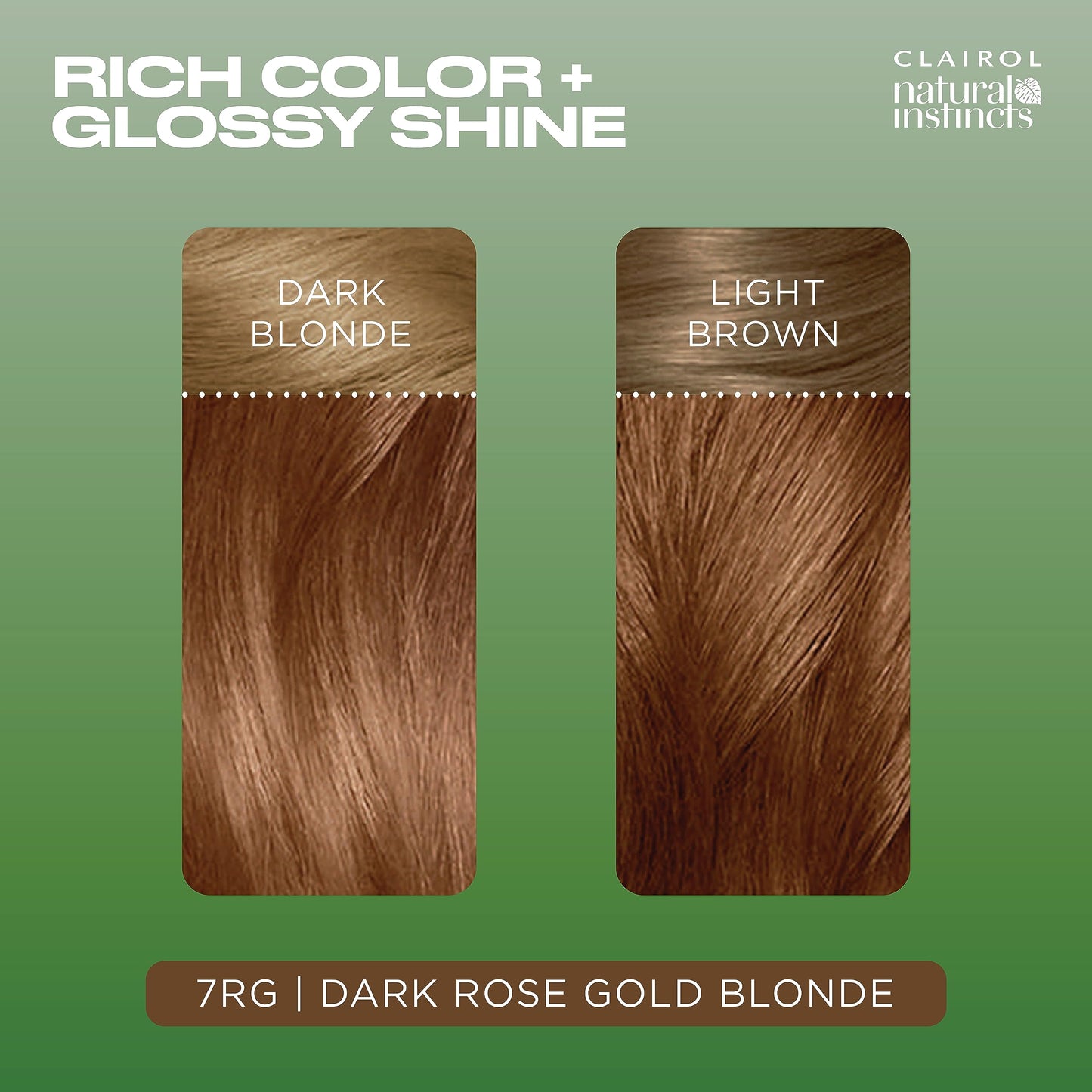 Clairol Natural Instincts Demi-Permanent Hair Dye, 7RG Dark Rose Gold Blonde | Ammonia‑Free, Vegan Hair Color with Coconut Oil & Aloe Vera | Pack of 1