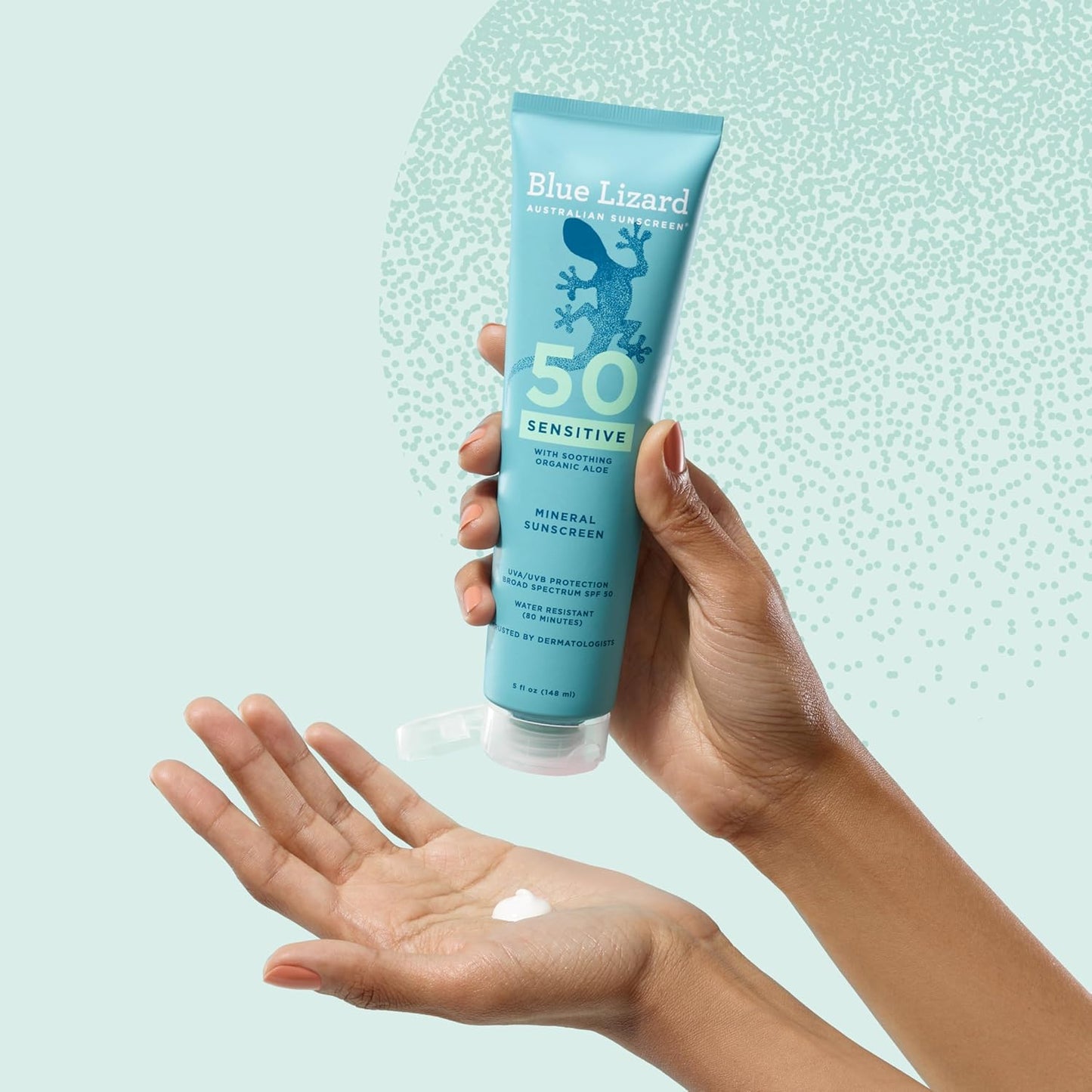 Blue Lizard Sensitive Mineral Sunscreen SPF 50 - 100% Mineral UVA/UVB Protection with Aloe Vera | 5 fl oz