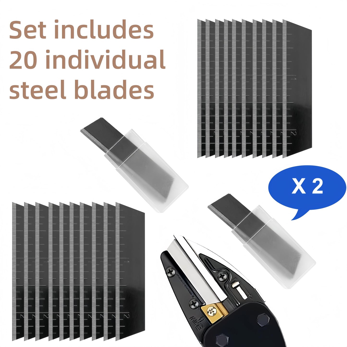 20 PCS 2-1/2" Replacement Blade for Craftsman Handi-Cut 37301 37251 401 37300 37310 37252 Replace Knife Blades