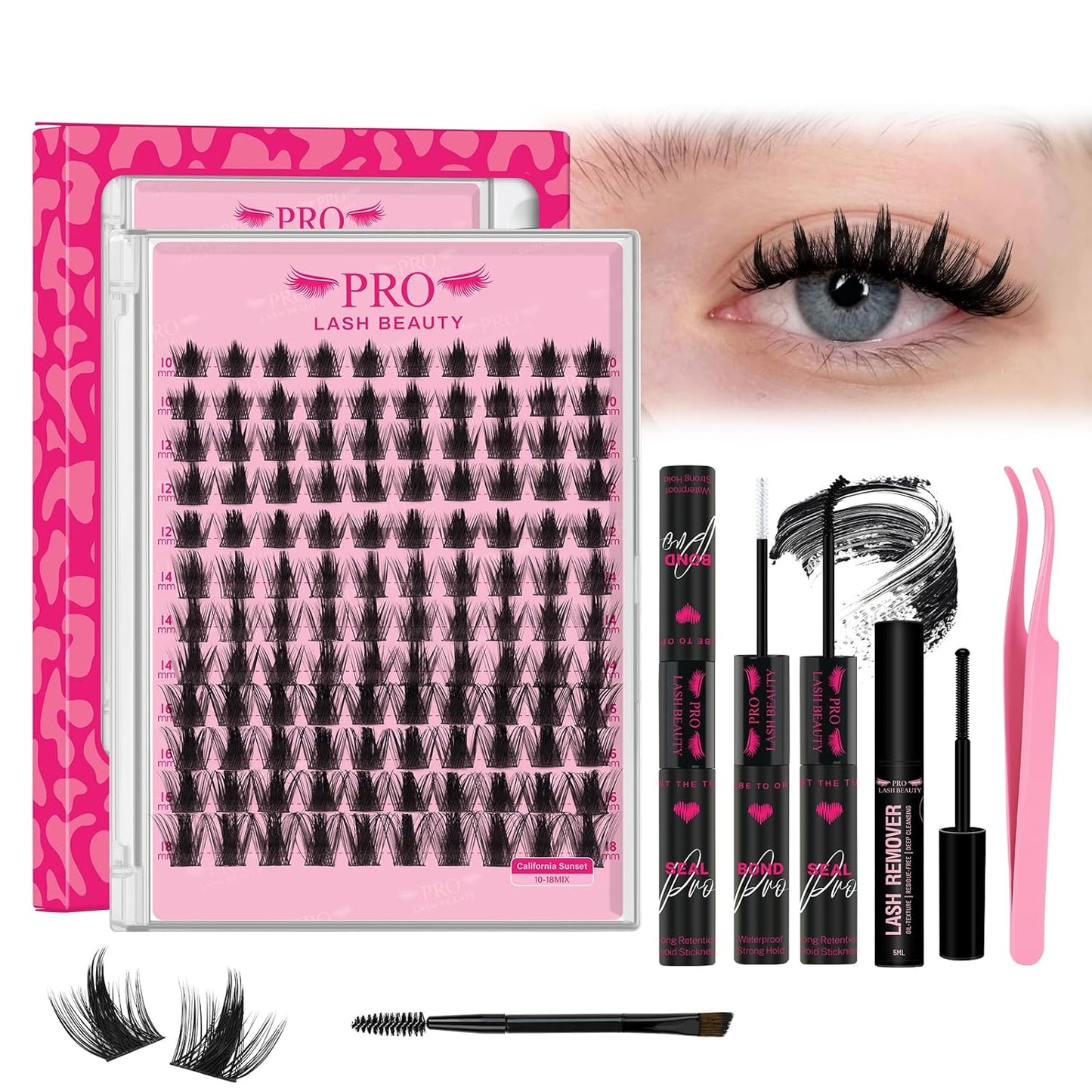 Lash Cluster Glue - Upgraded 2-in-1 Black Bond & Seal for Eyelash Clusters | Waterproof, Long-Lasting (10ml)