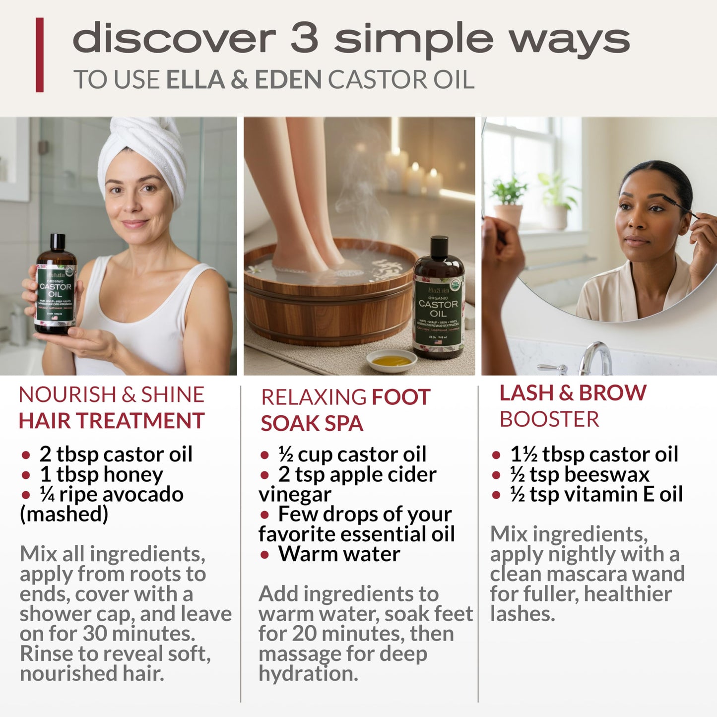 USDA Organic Castor Oil, 100% Pure Cold-Pressed Hexane-Free, 32 Fl Oz