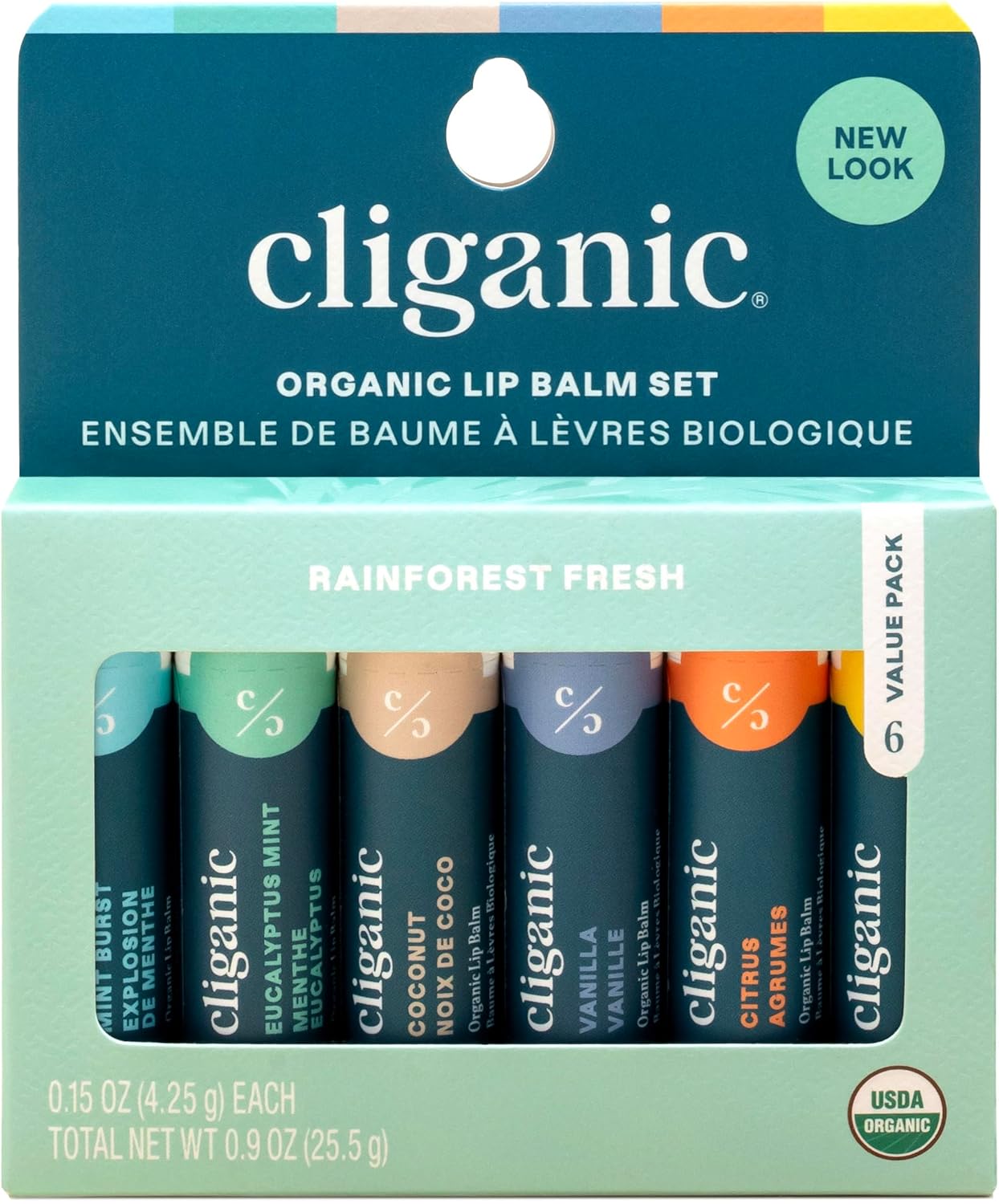 Organic Lip Balm Set - 6 Flavors of 100% Natural Hydrating Moisturizers | Perfect Gift for Dry Cracked Lips