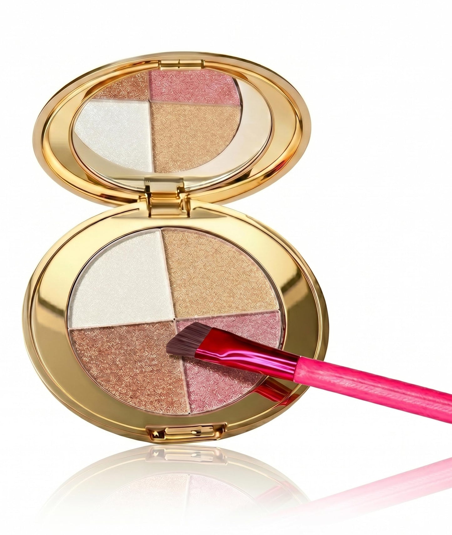 Eye & Cheek Palette - 4-in-1 Highlighter and Blush Palette, Travel-Friendly Compact Makeup Palette for Glow, Long-Lasting Blendable Shades