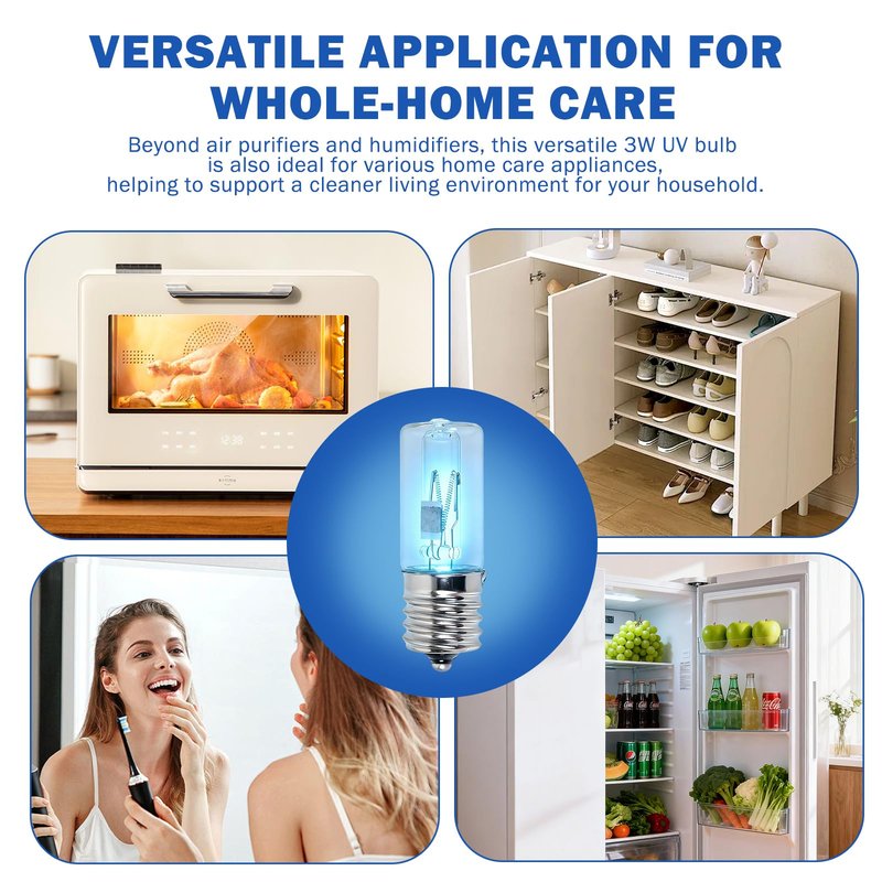 YHJDC 2 Pack 3W LB1000 Replacement Bulb Compatible with GermGuardian GG1000 GG1100 GG1100W GG1000CA GG1100B LB-1000 GGH200 661000CA Air Purifier, UVC Light Replacement