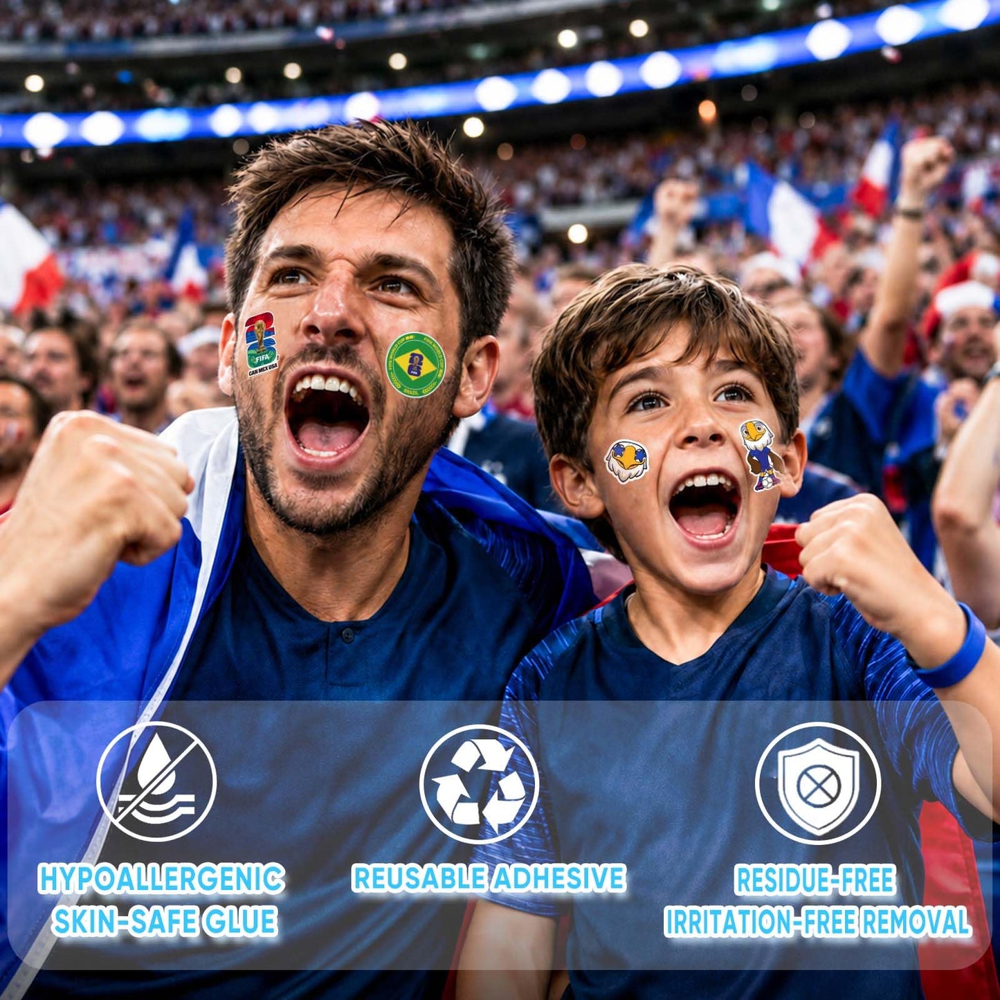 FIFA World Cup 2026 Stickers - Official Soccer Sticker with Trophy, Host City, Flags & Mascot Design, Waterproof Stickers for Water Bottle Laptop Phone, Soccer Party Favors (FIFA Nation Collection B)