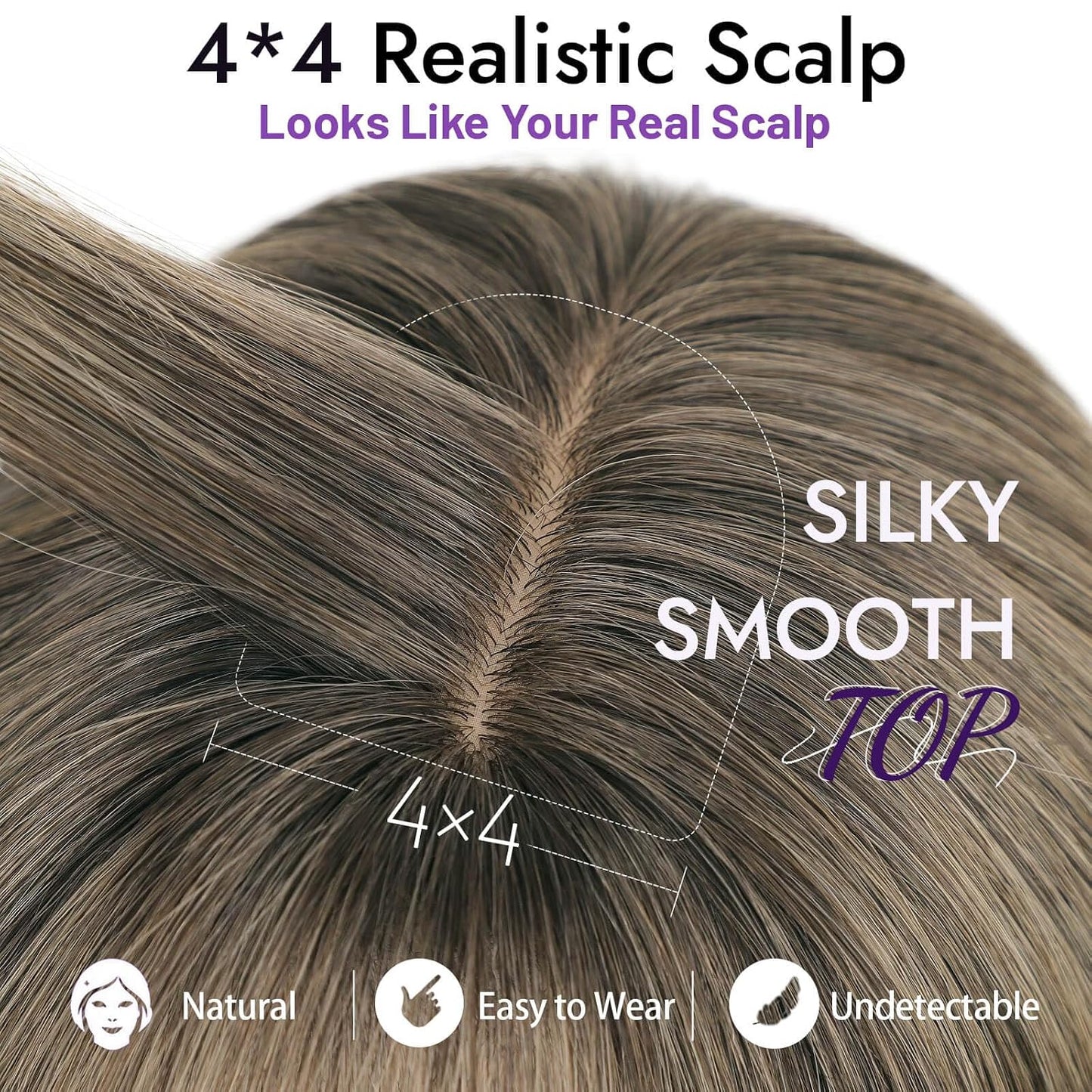 Beginner-Friendly Ash Blonde Wig with Bangs - 4x4 Glueless Synthetic Hair, Medium Length, Face-Framing Layers