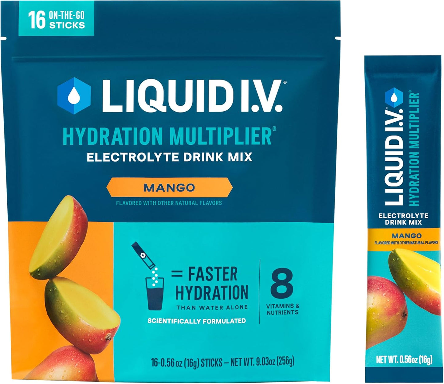 Liquid I.V.® Hydration Multiplier - Electrolyte Powder Drink Mix | Popsicle Firecracker Flavor | 16 Servings