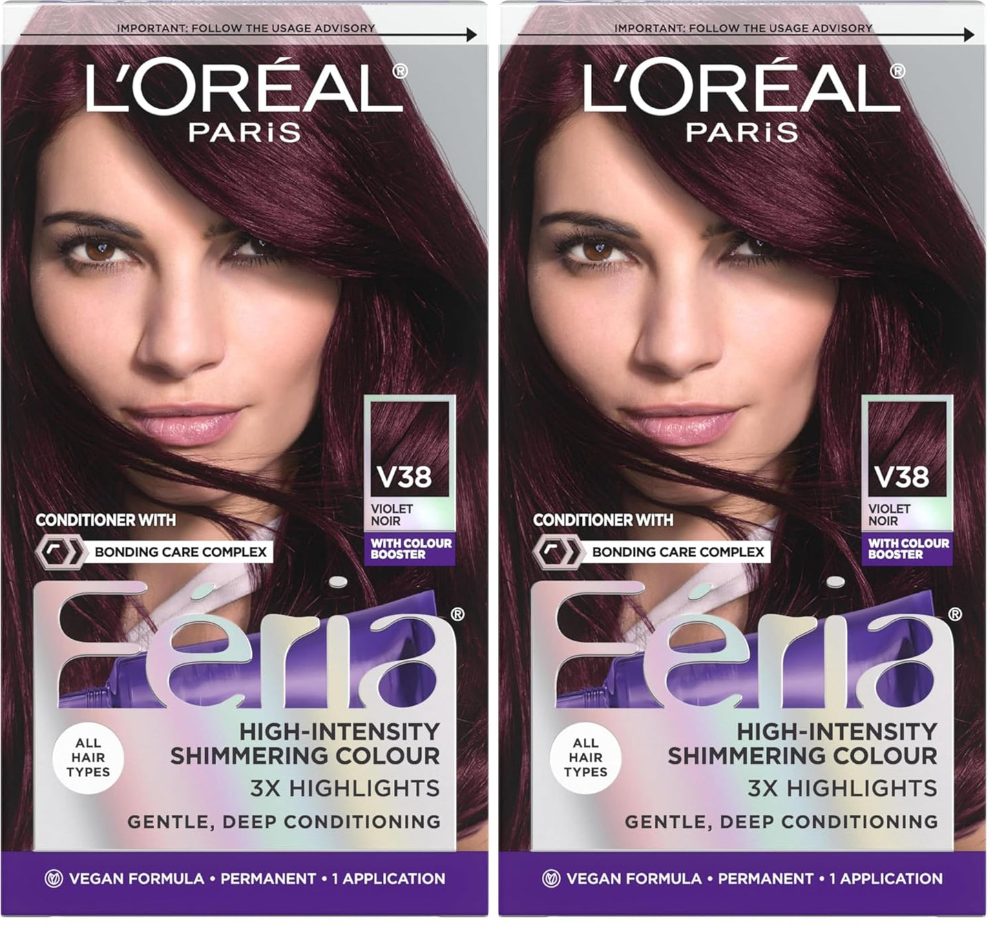 L’Oreal Paris Feria Hair Color - High Intensity Jet Black Dye for 3X Highlights | 1 Kit