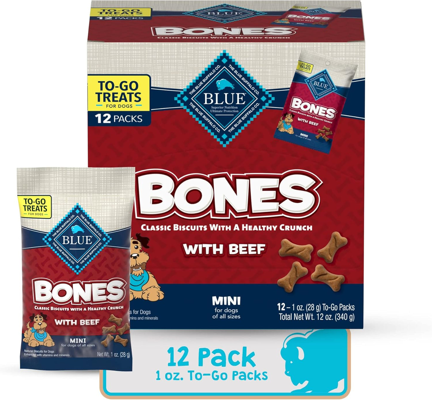Blue Buffalo Dog Treats - Pumpkin & Cinnamon Crunchy Health Bars | Oven-Baked, Natural Ingredients, 16 oz.