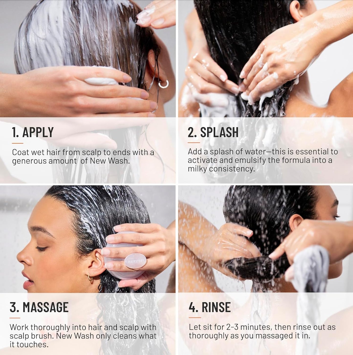 Hairstory New Wash Original - Fragrance-Free Detergent-Free Shampoo for Sensitive Scalp | 8 Fl Oz Refillable Bottle