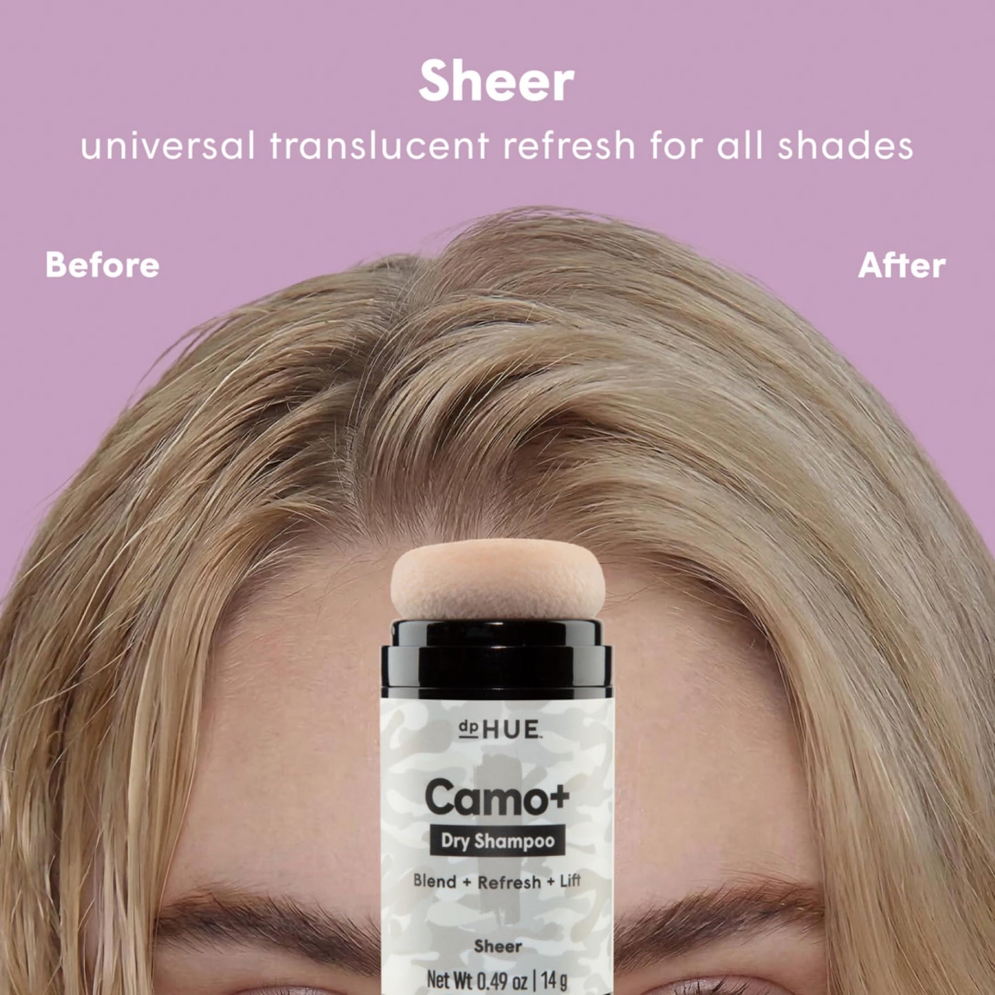 dpHUE Camo+ Dry Shampoo, Sheer - Absorbs Oil & Adds Visible Volume - Non-Aerosol - Lightweight, Natural-Looking Finish